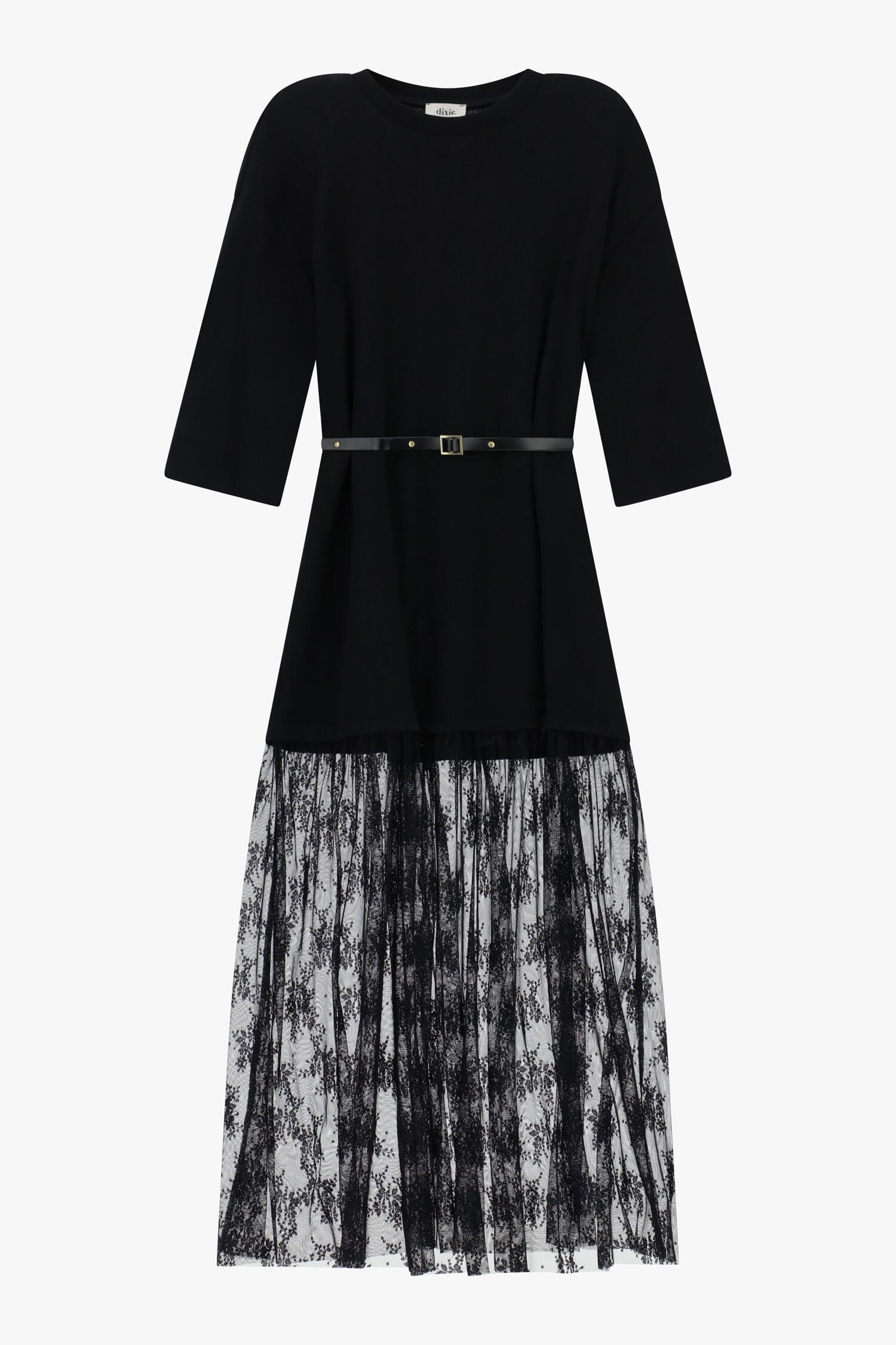 Abito Lungo Con Cintura E Fondo In Tulle Dixie