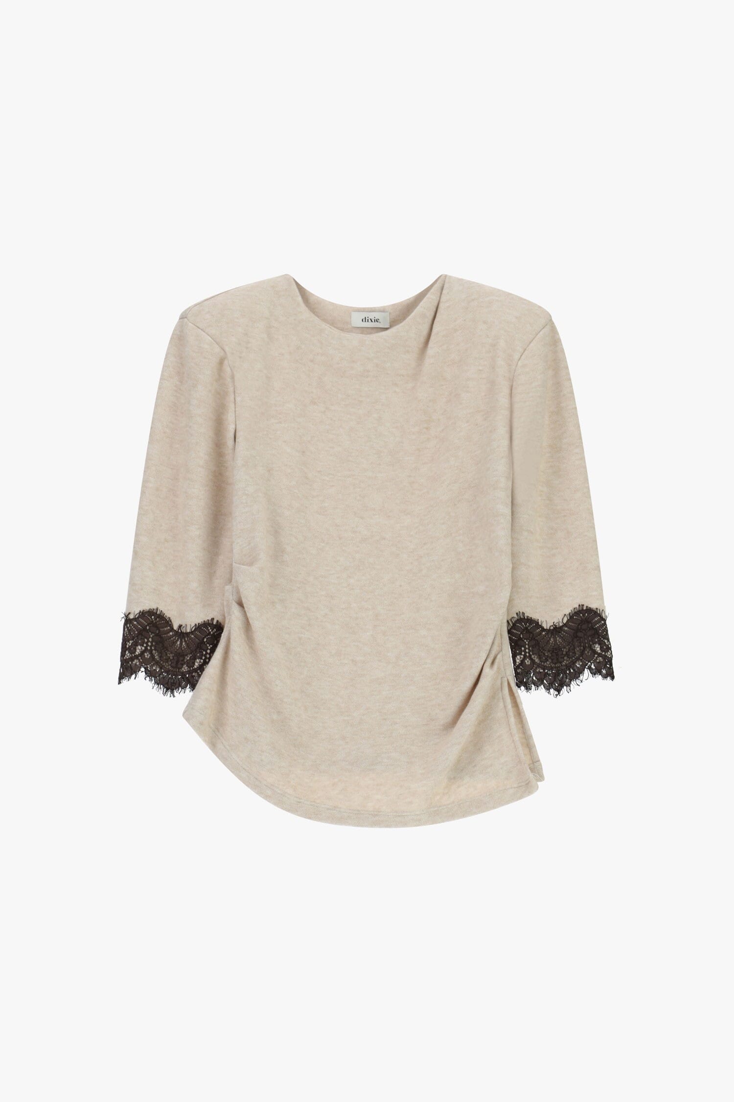 Pull à manches trois quarts, coupe régulière, avec dentelle Dixie