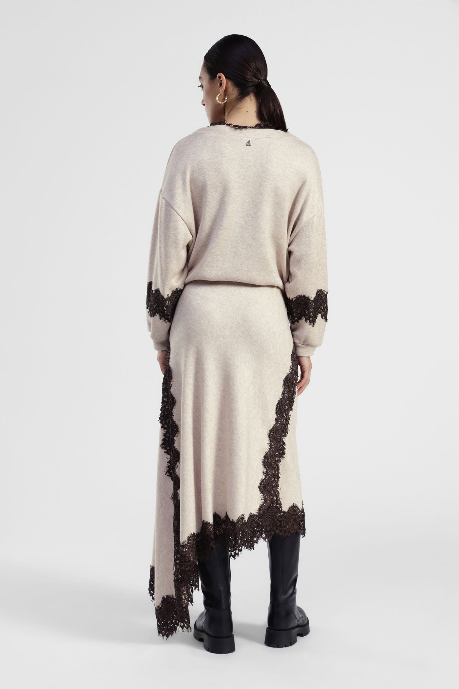 Gonna Asimmetrica Con Bordo In Pizzo Dixie