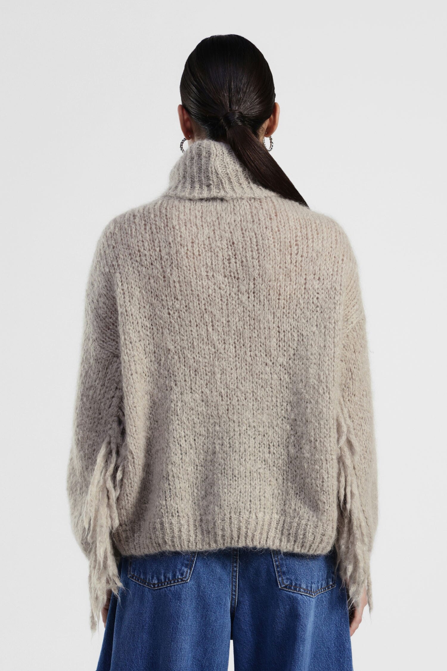 Maglione Dolcevita Ampio Con Dettagli A Frange Dixie