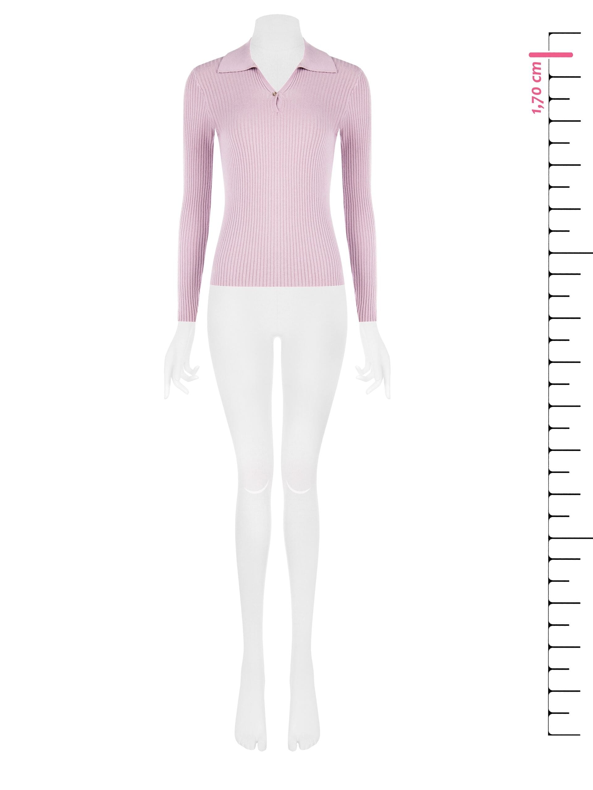 Maglione Polo Aderente In Maglia A Coste Rinascimento