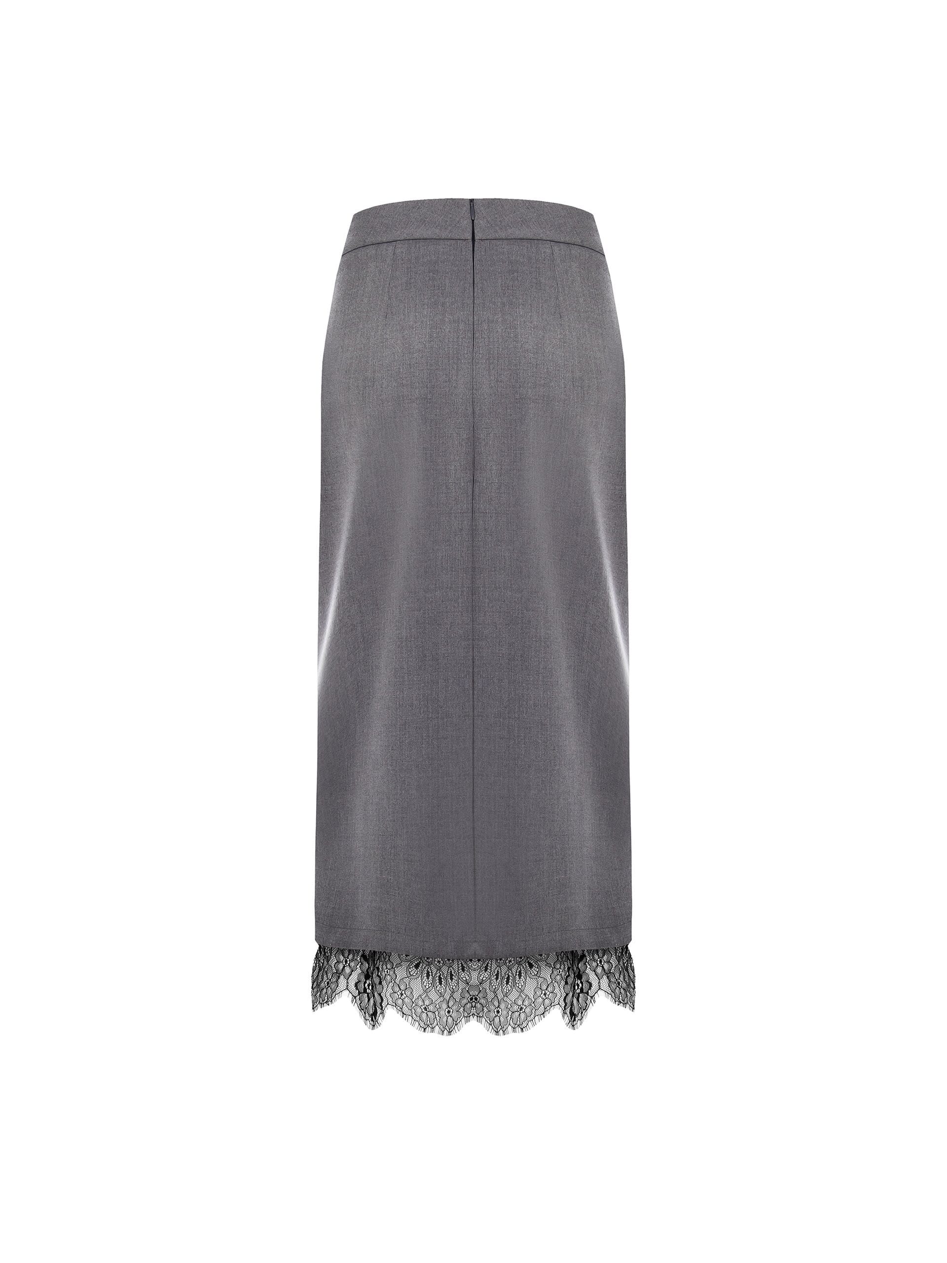 Gonna Lunga A Pieghe Con Fondo In Pizzo Rinascimento