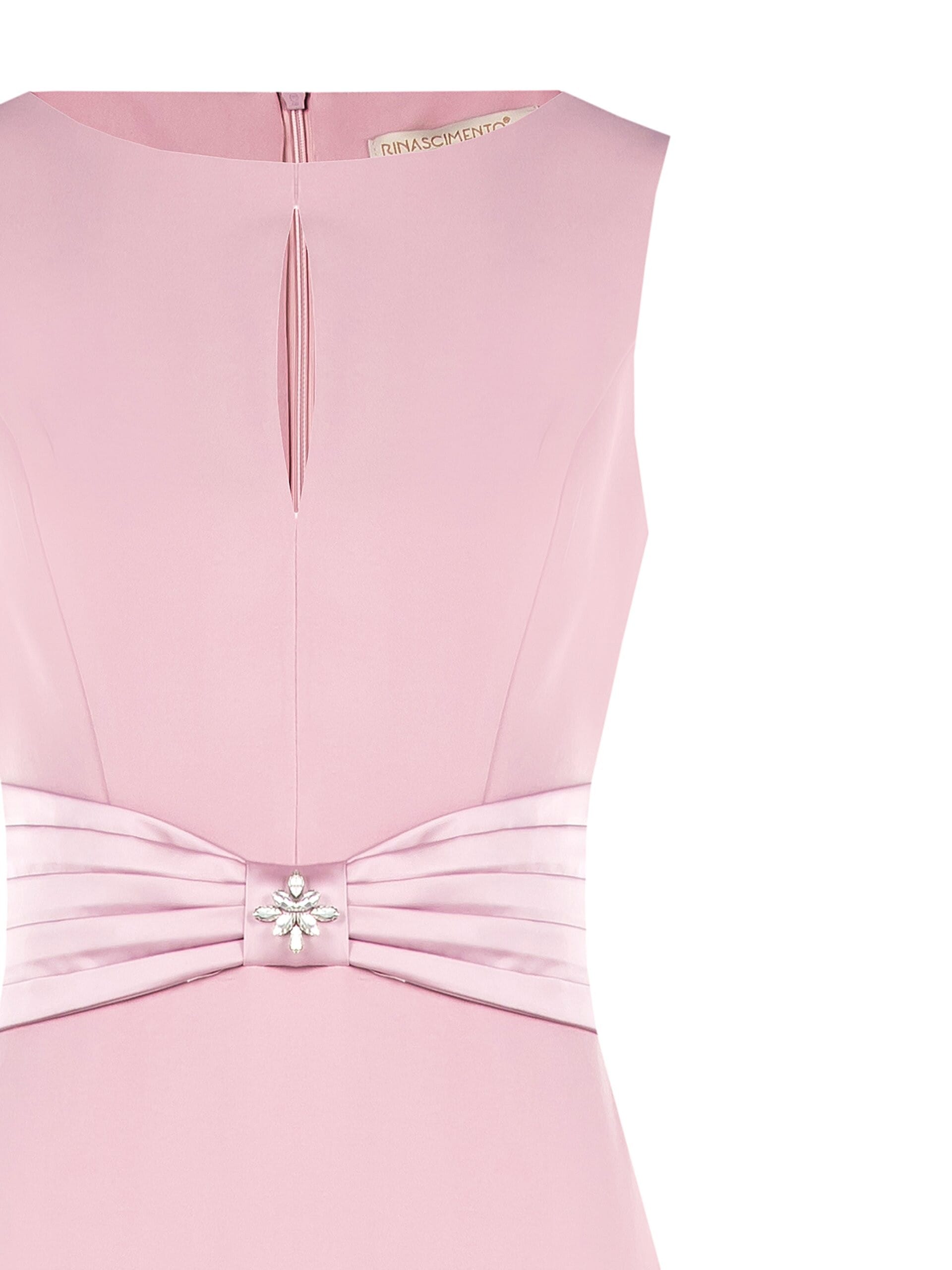 Abito A Tubino Con Fascia In Raso E Dettaglio Gioiello Rinascimento