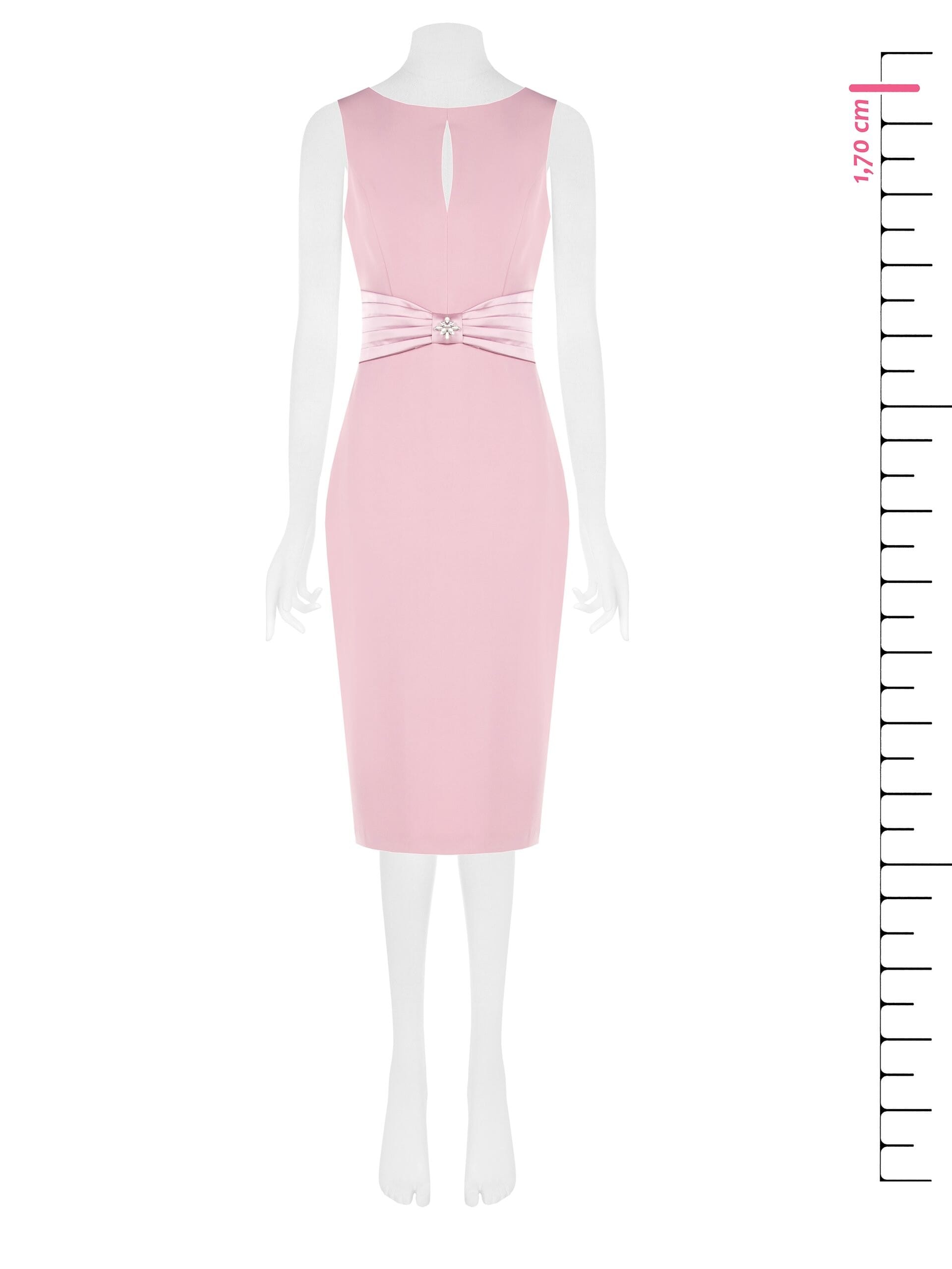 Abito A Tubino Con Fascia In Raso E Dettaglio Gioiello Rinascimento