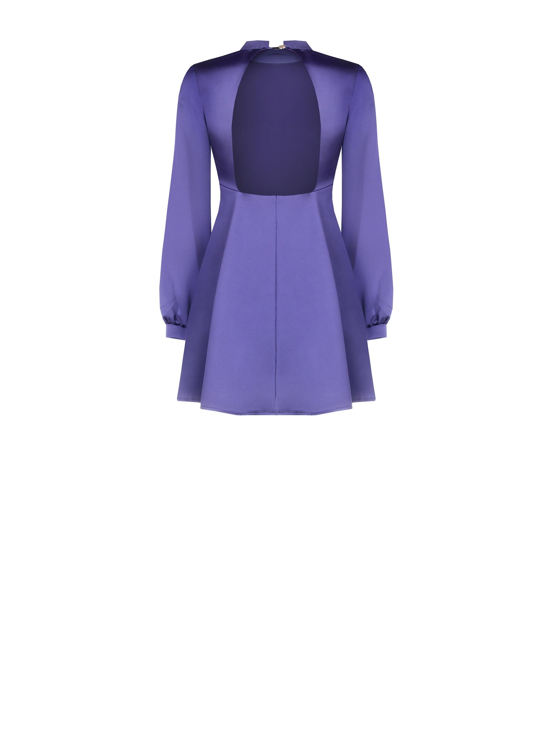 Rinascimento - Robe courte en satin à dos ouvert avec volant