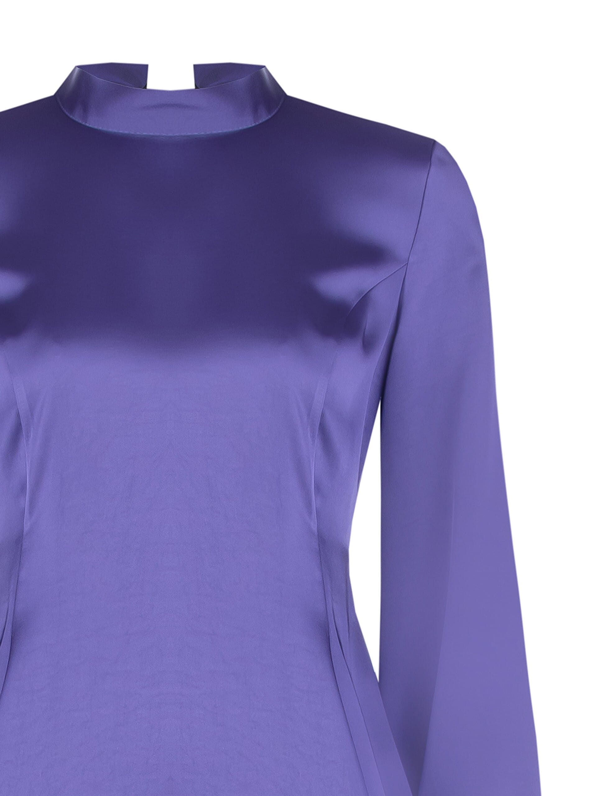 Rinascimento - Robe courte en satin à dos ouvert avec volant