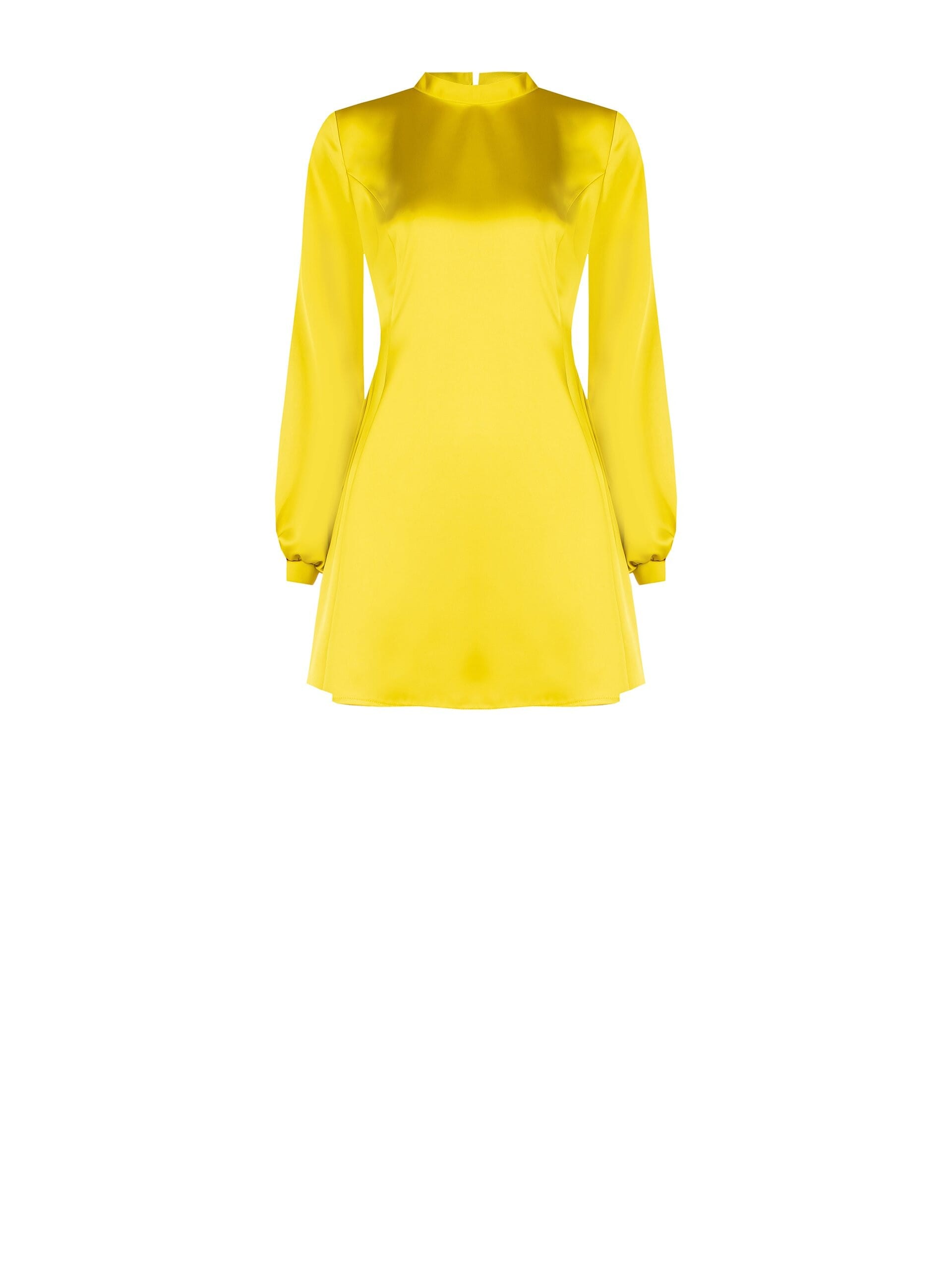 Rinascimento - Robe courte en satin à dos ouvert avec volant