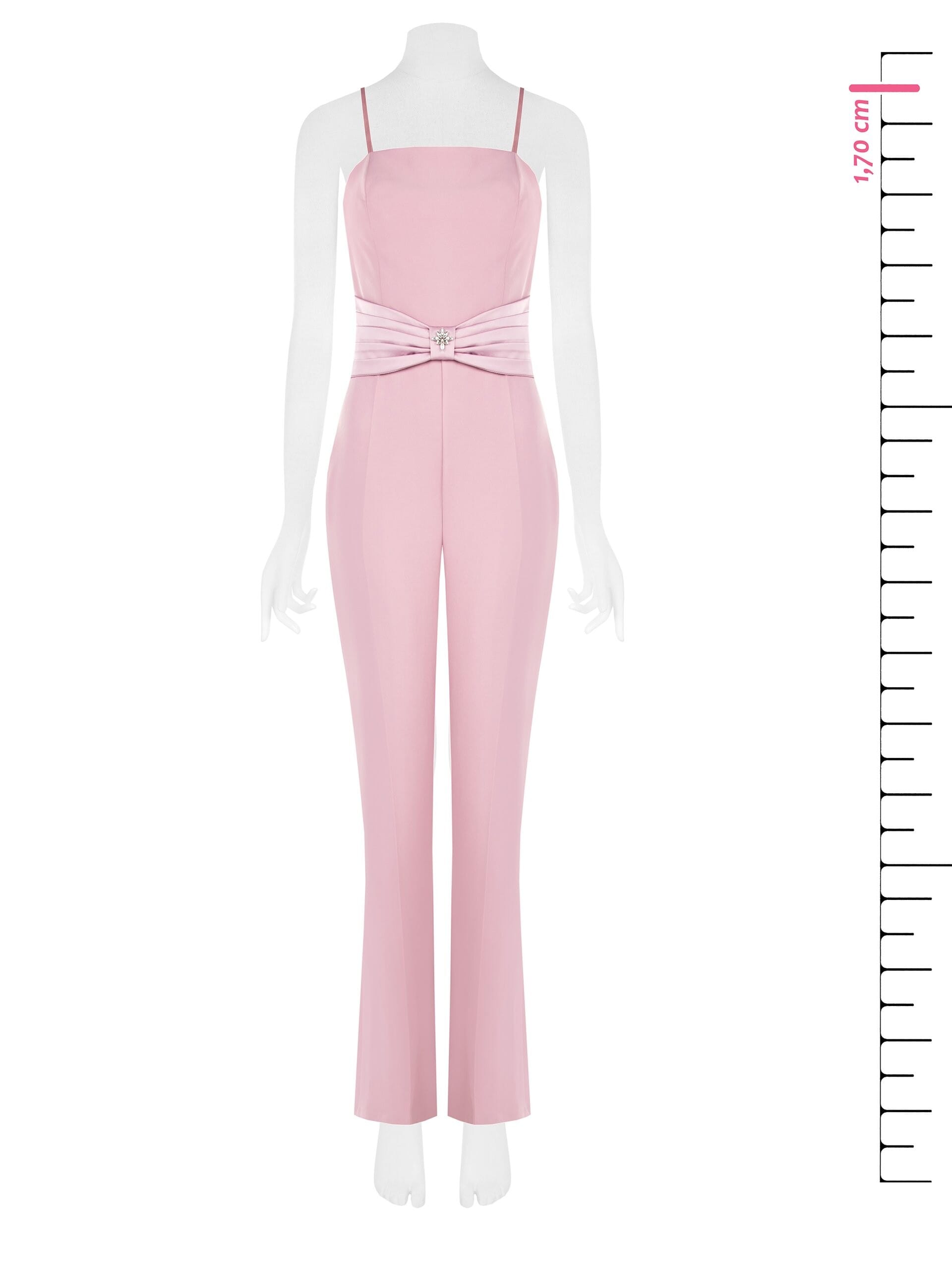 Tuta Intera A Zampa Con Fascia In Raso E Dettaglio Gioiello Rinascimento