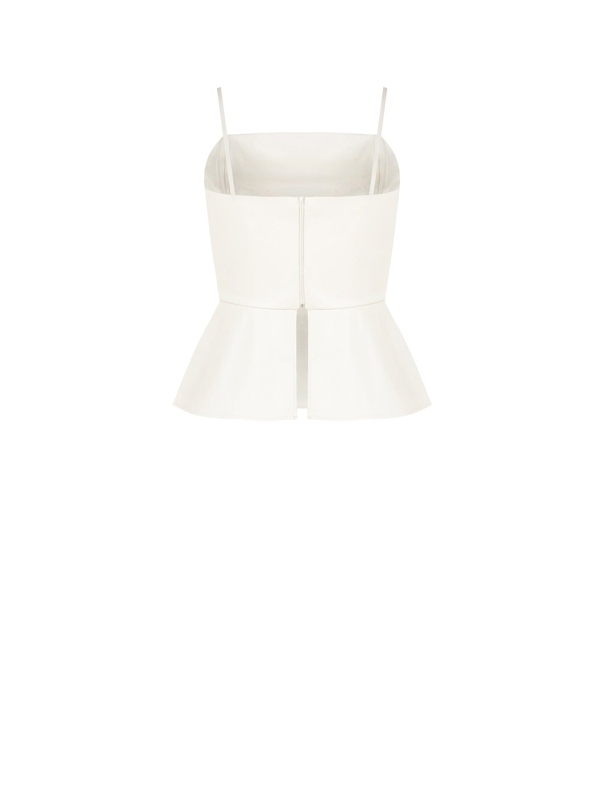 Rinascimento Leatherette Peplum Top