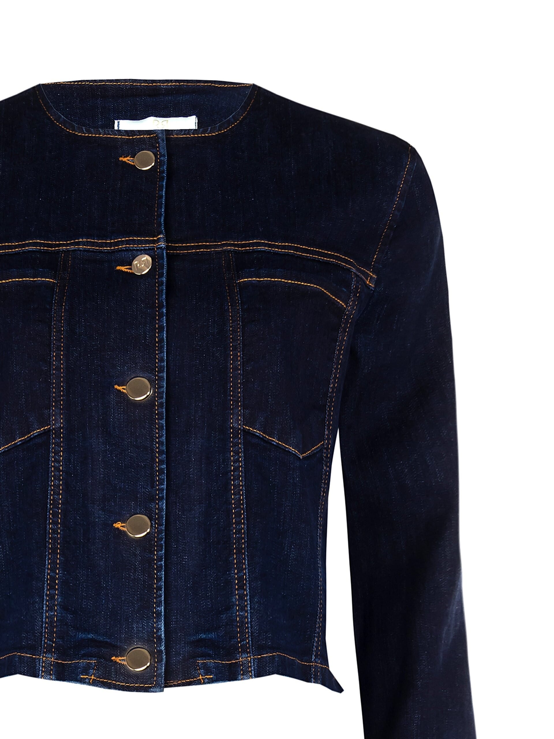 Veste en jean stretch avec dos à volants Rinascimento