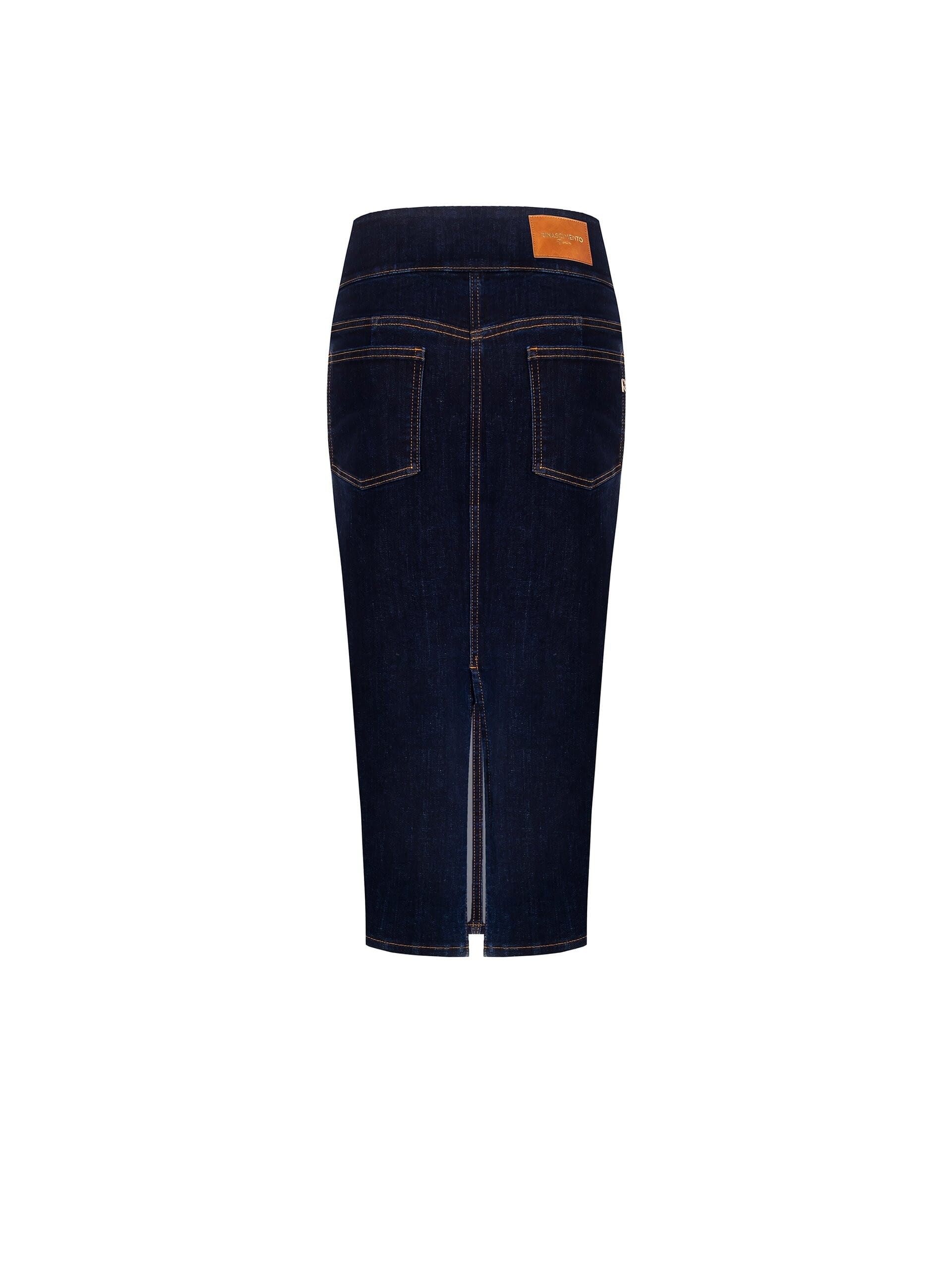Jupe crayon en denim extensible avec fente au dos Rinascimento