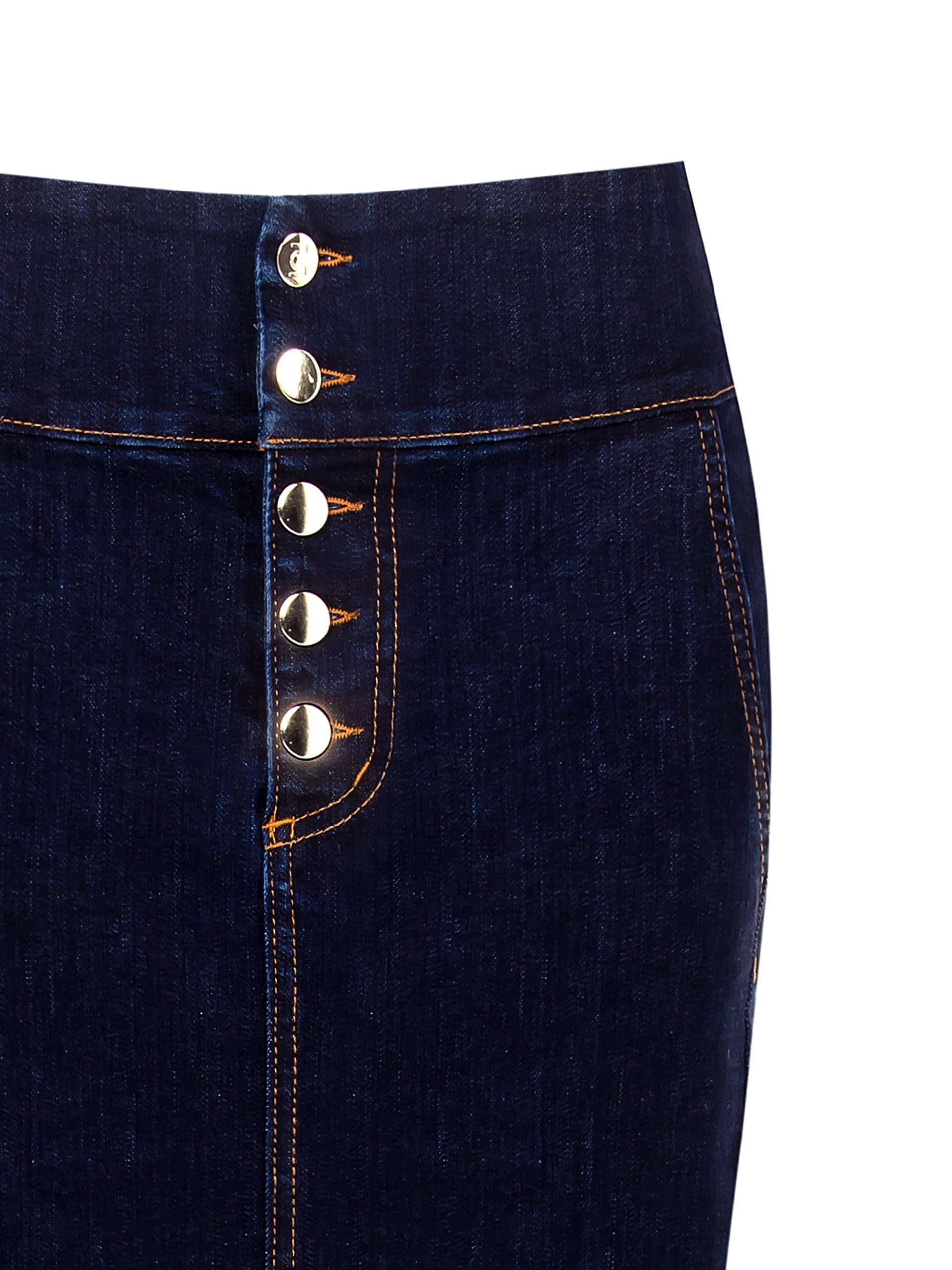 Jupe crayon en denim extensible avec fente au dos Rinascimento