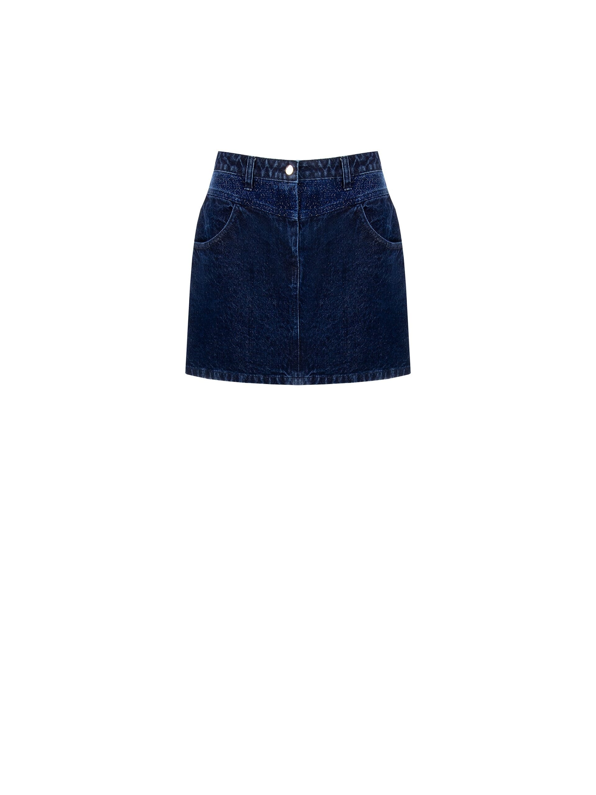Minijupe A-line en denim avec détails en Lurex Rinascimento