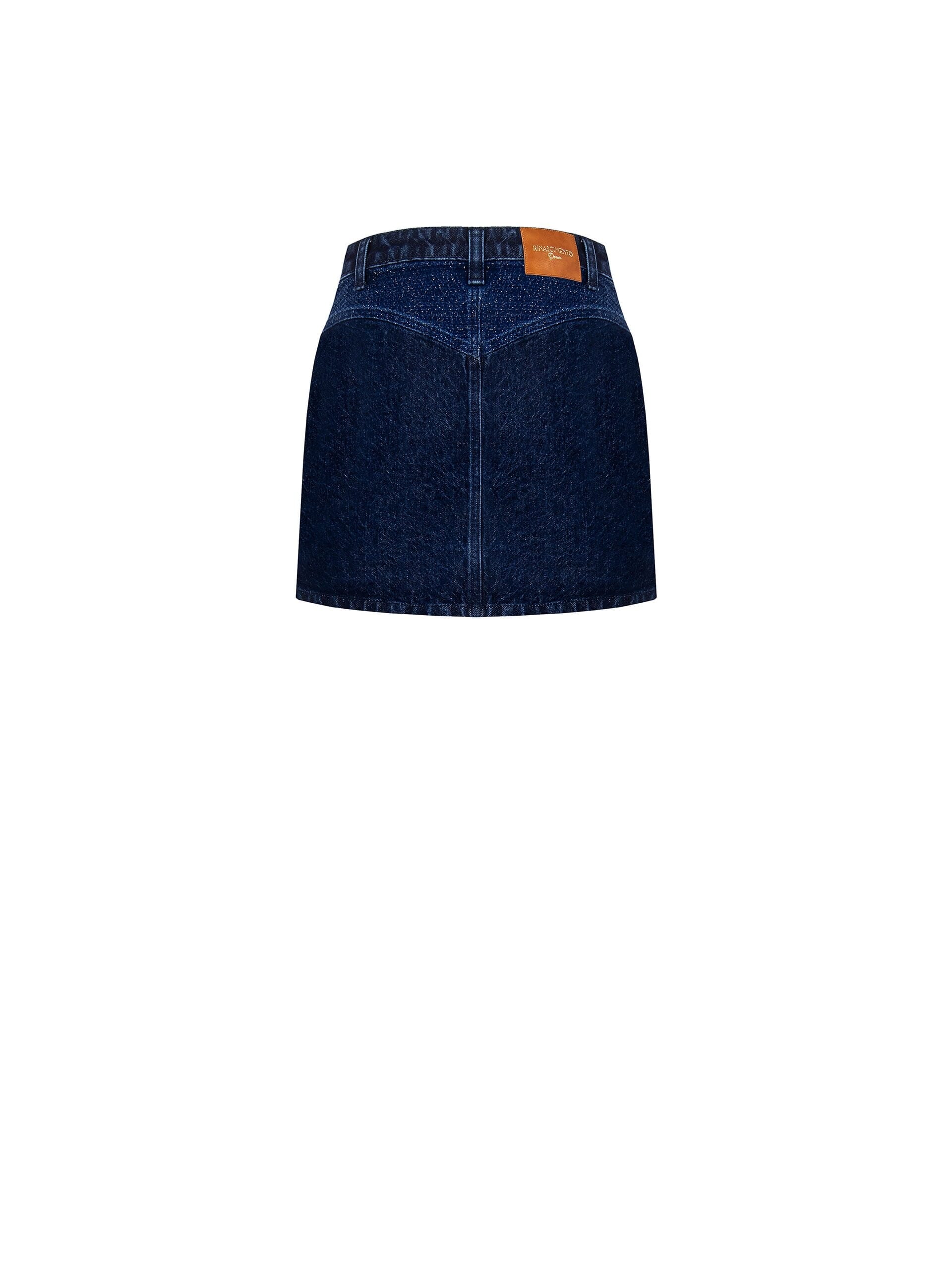 Minijupe A-line en denim avec détails en Lurex Rinascimento