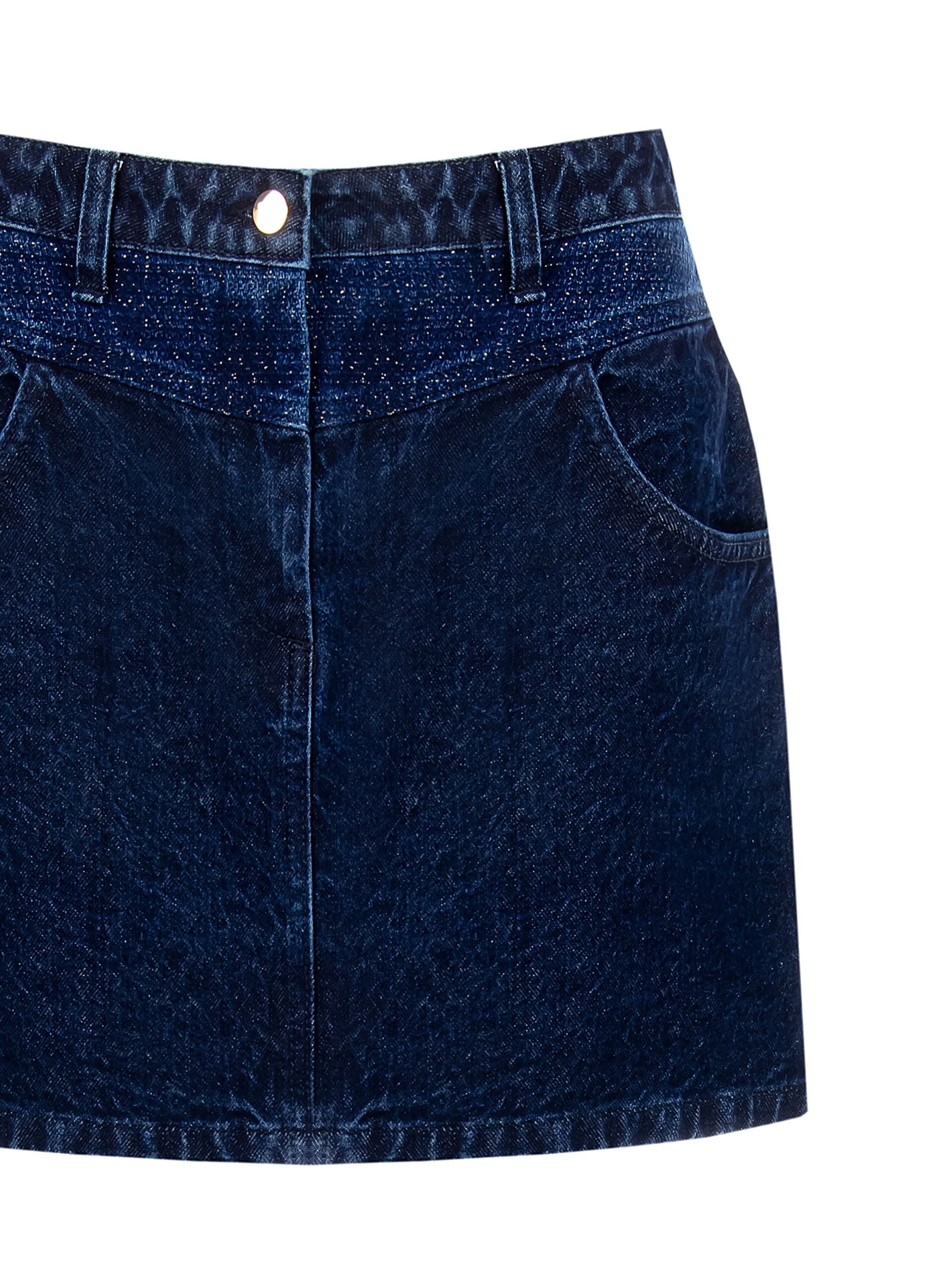 Minijupe A-line en denim avec détails en Lurex Rinascimento