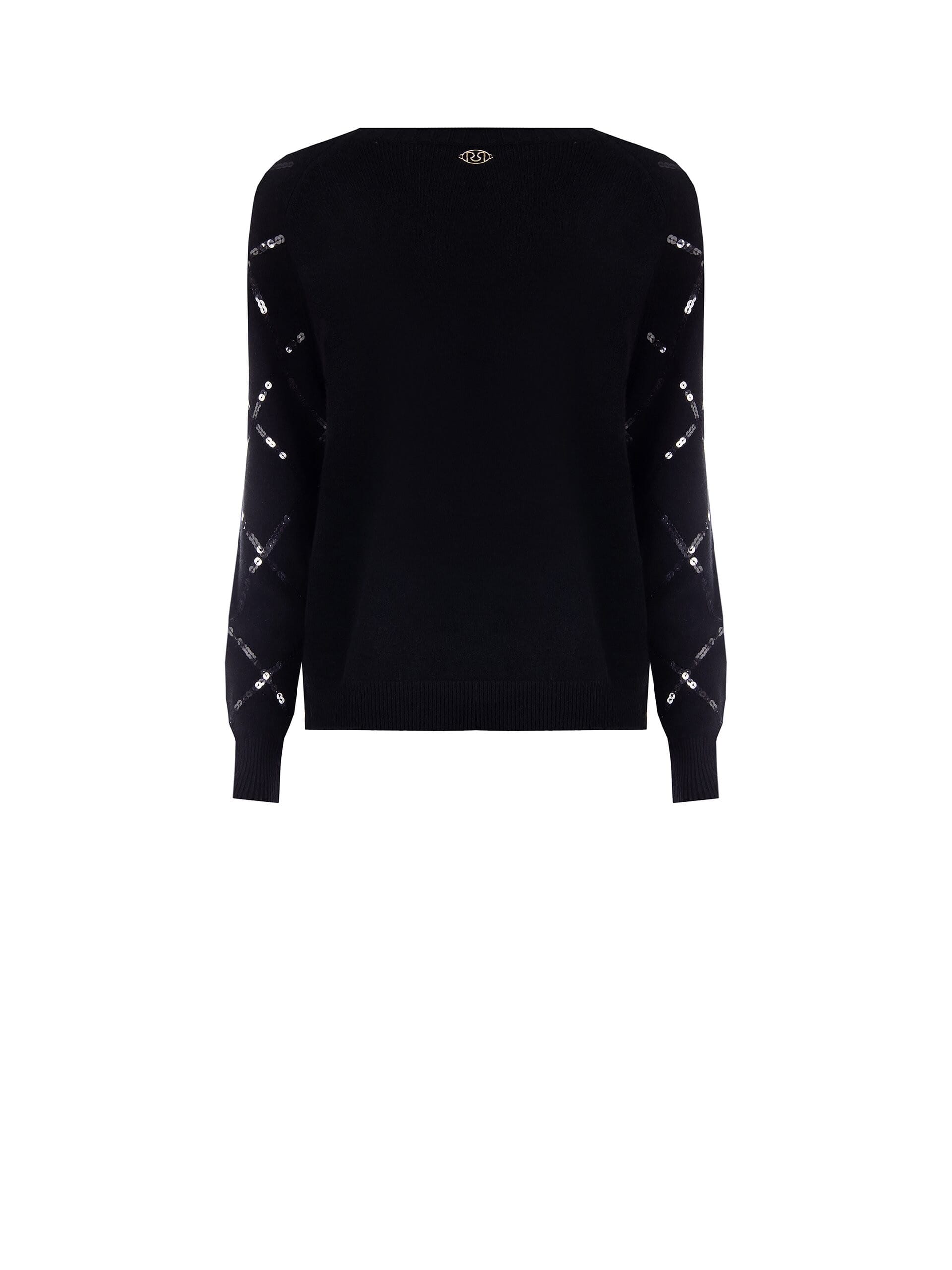 Maglione A Rombi In Strass Con Scollo A V Rinascimento