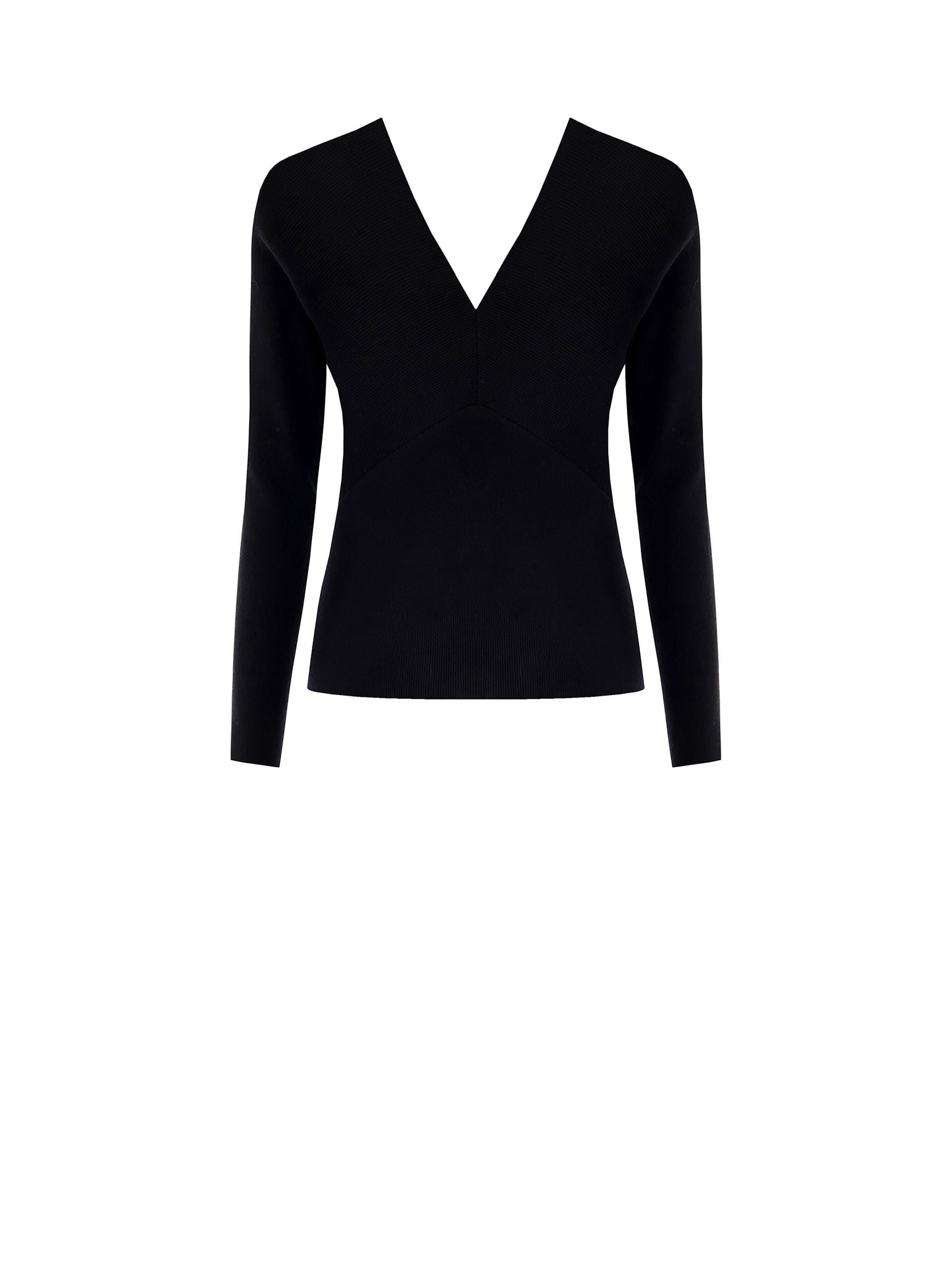 Maglione Aderente Con Doppio Scollo A V Rinascimento