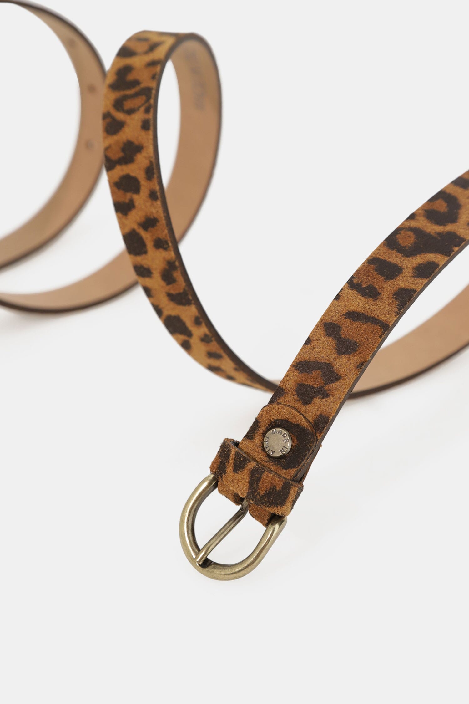 Dixie Metal Buckle Animal Print Thin Belt (ceinture fine à boucle métallique et imprimé animal)