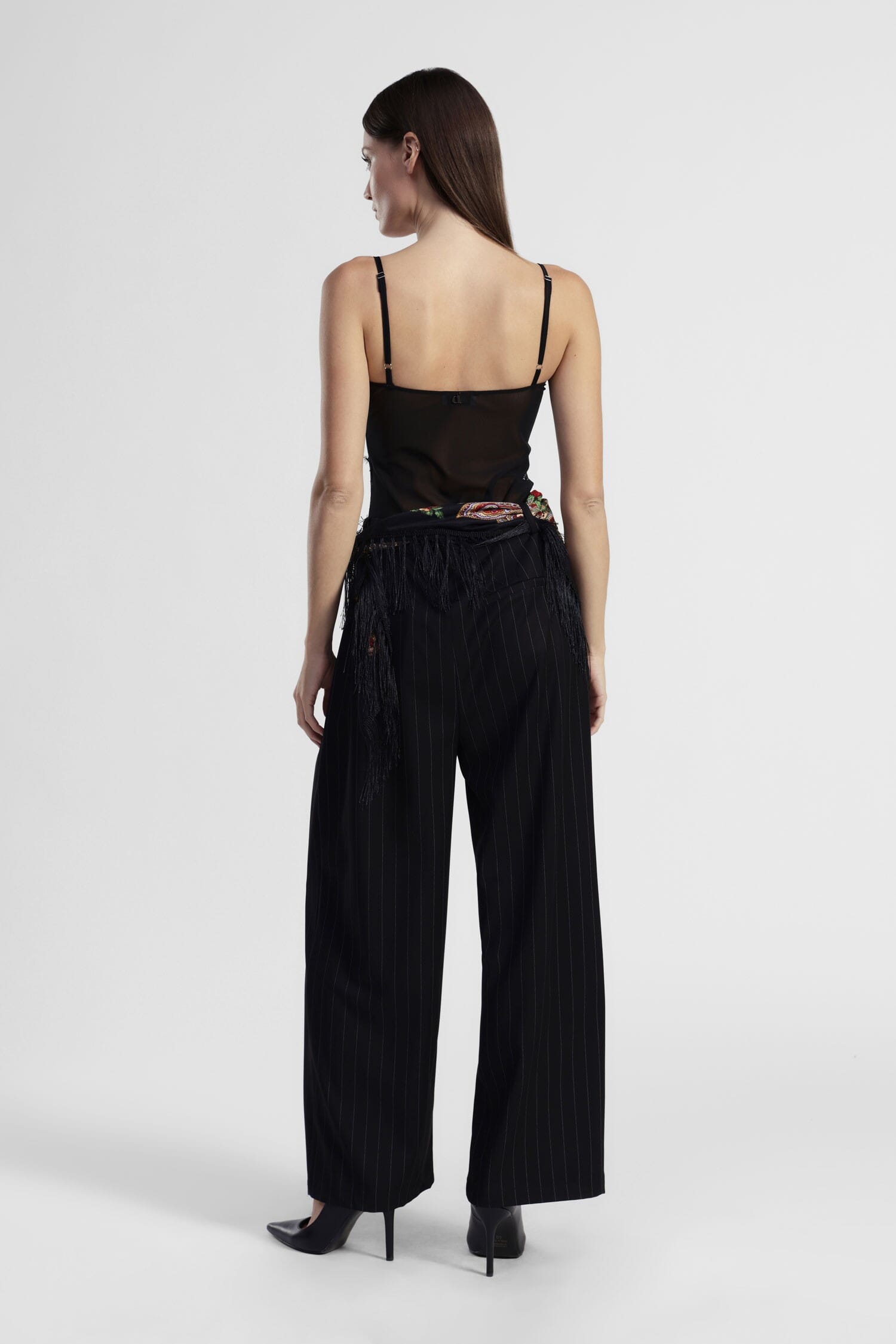 Dixie Striped Palace Trousers With Floral Scarf