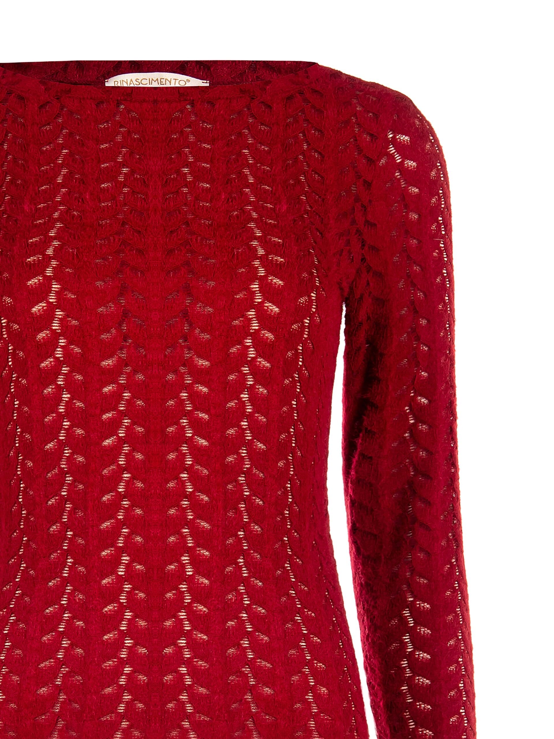 Top Aderente In Maglia Intrecciata E Traforata Rinascimento