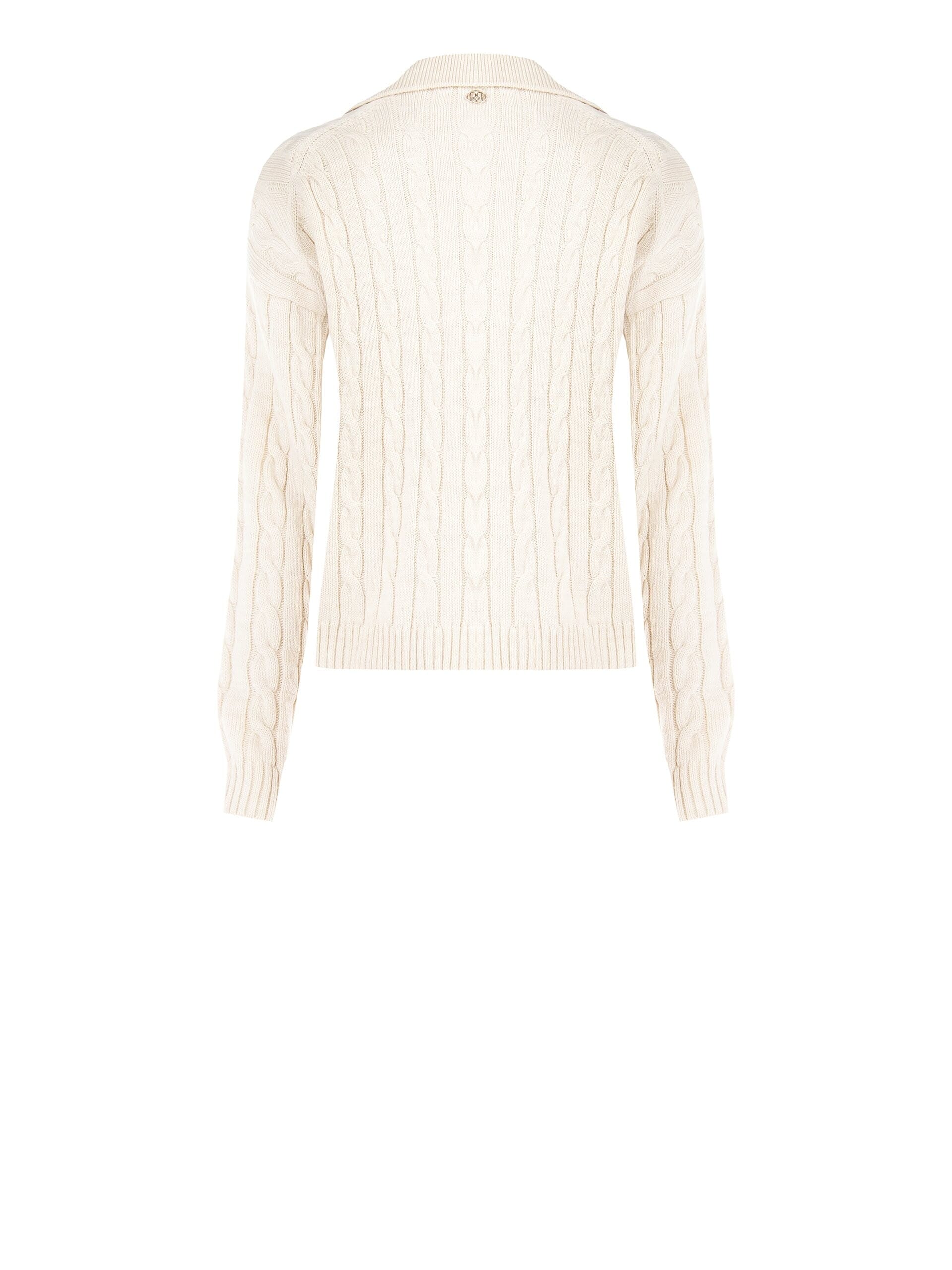 Pull en large tricot torsadé avec col en V et boutons bijoux Rinascimento