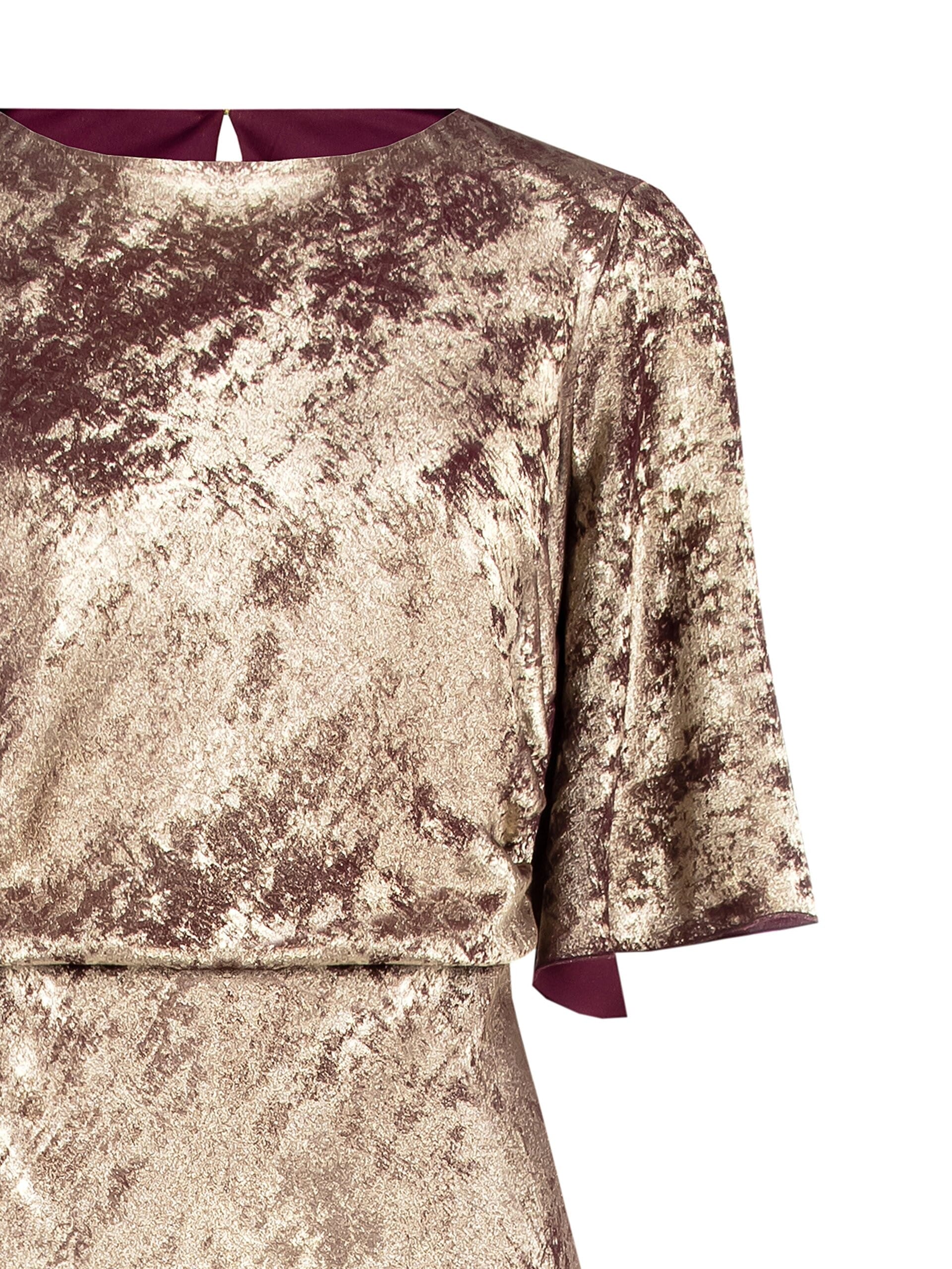 Abito Lungo Effetto Laminato Arricciato Sui Fianchi Rinascimento