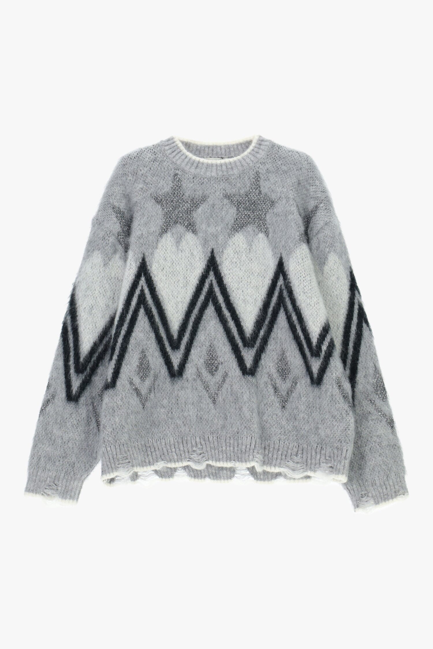 Maglione Girocollo Motivo Stelle E Zig-Zag Dixie