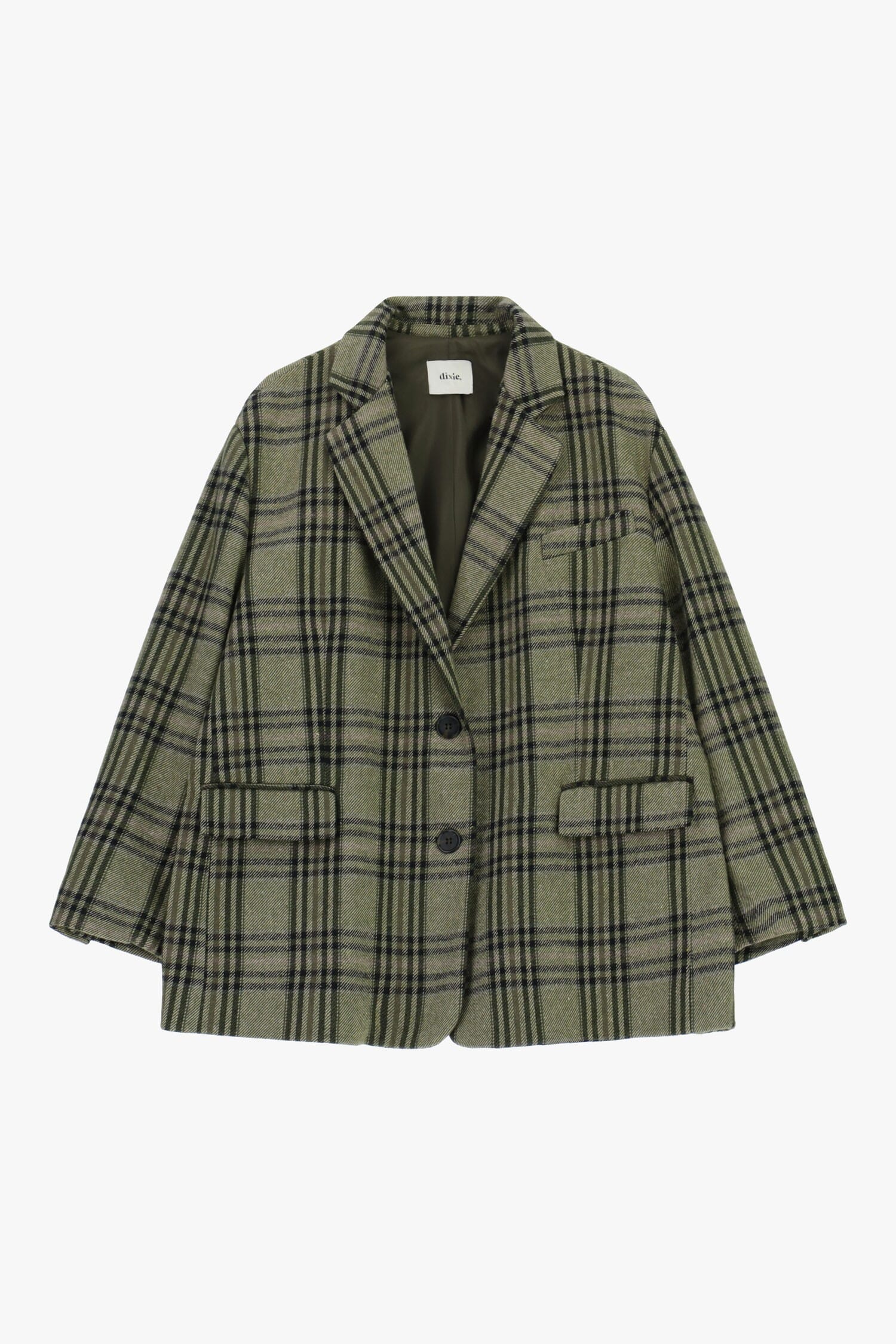 Checkered Blazer With Front Pockets And Buttons Dixie