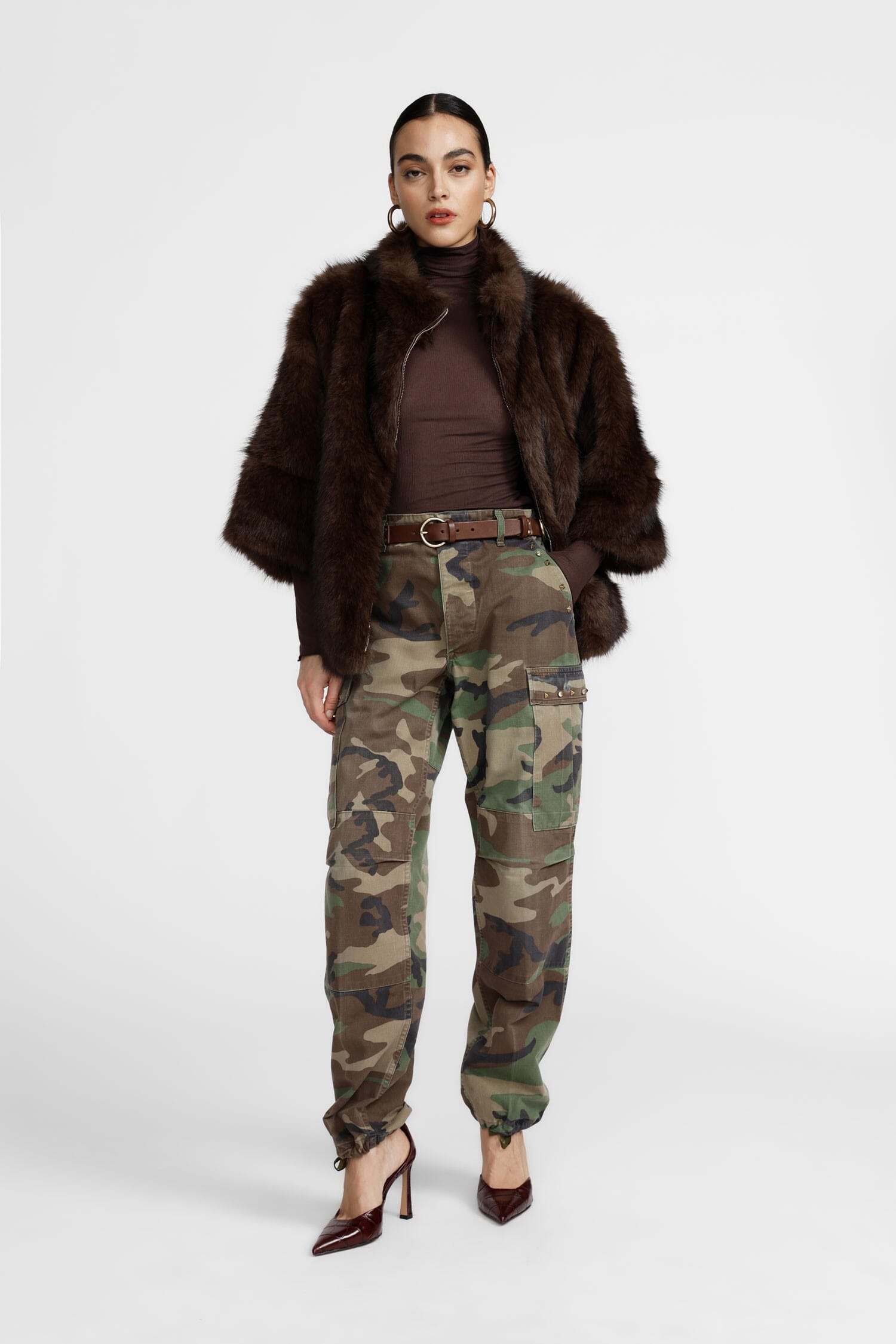 Pantalon cargo avec imprimé camouflage et grandes poches Dixie