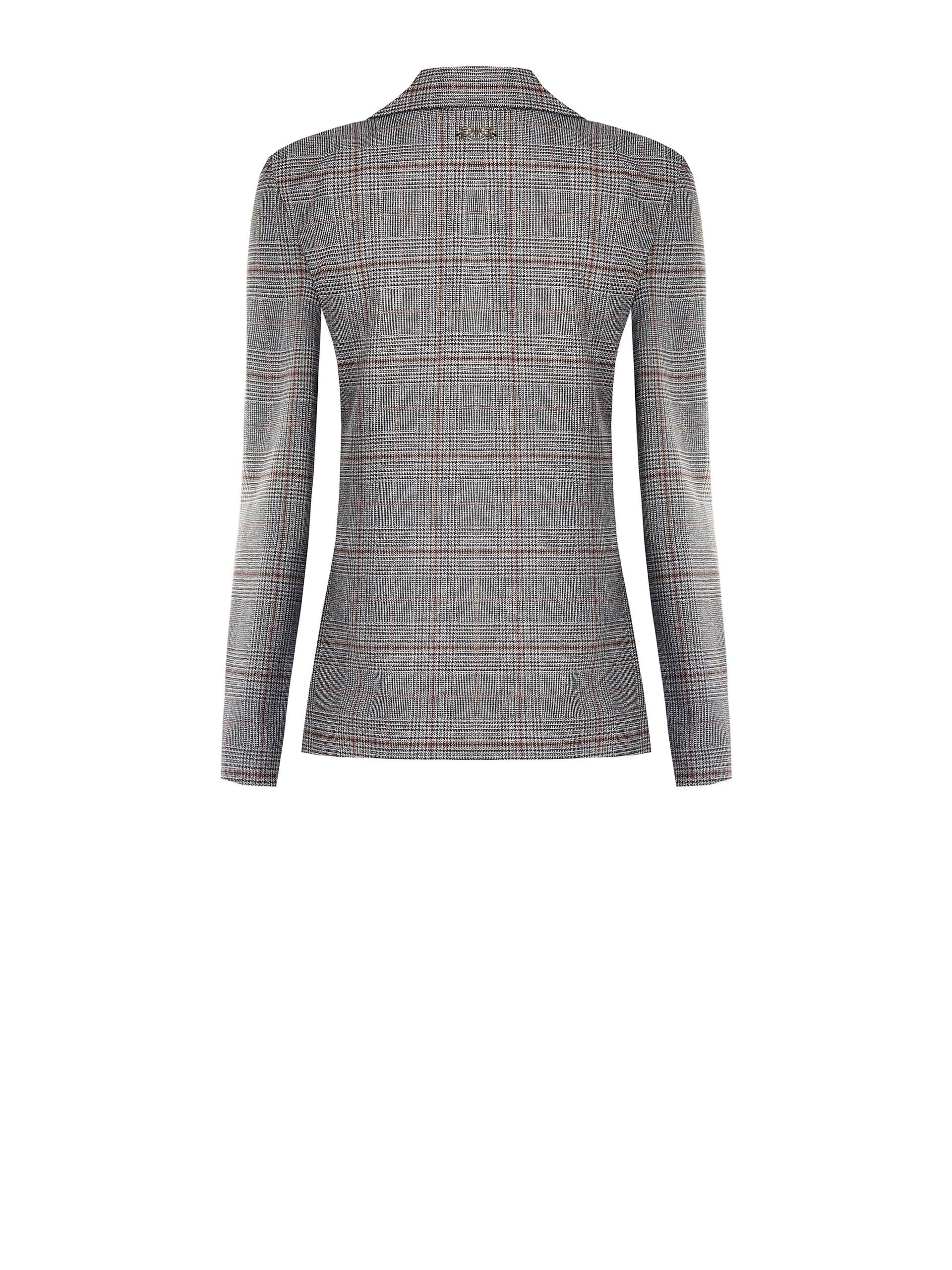 Veste blazer plissée Prince de Galles avec broches décoratives Rinascimento