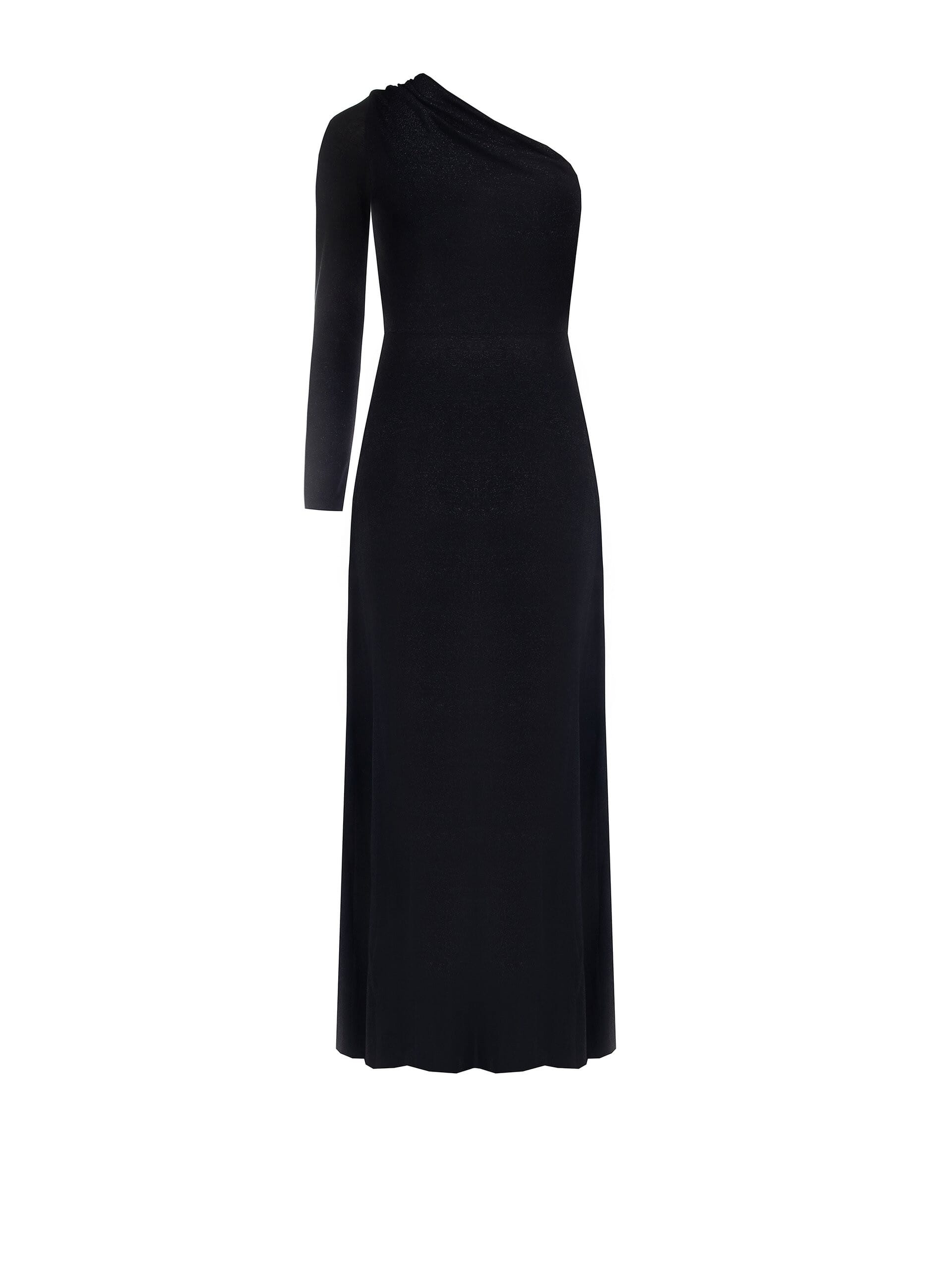 Abito Lungo Monospalla In Maglia Con Filato Lurex Effetto Glitter Rinascimento