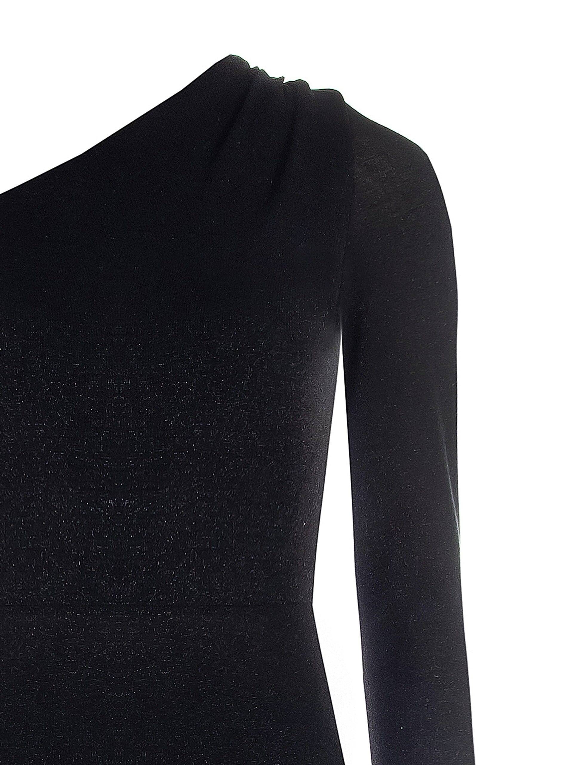 Abito Lungo Monospalla In Maglia Con Filato Lurex Effetto Glitter Rinascimento