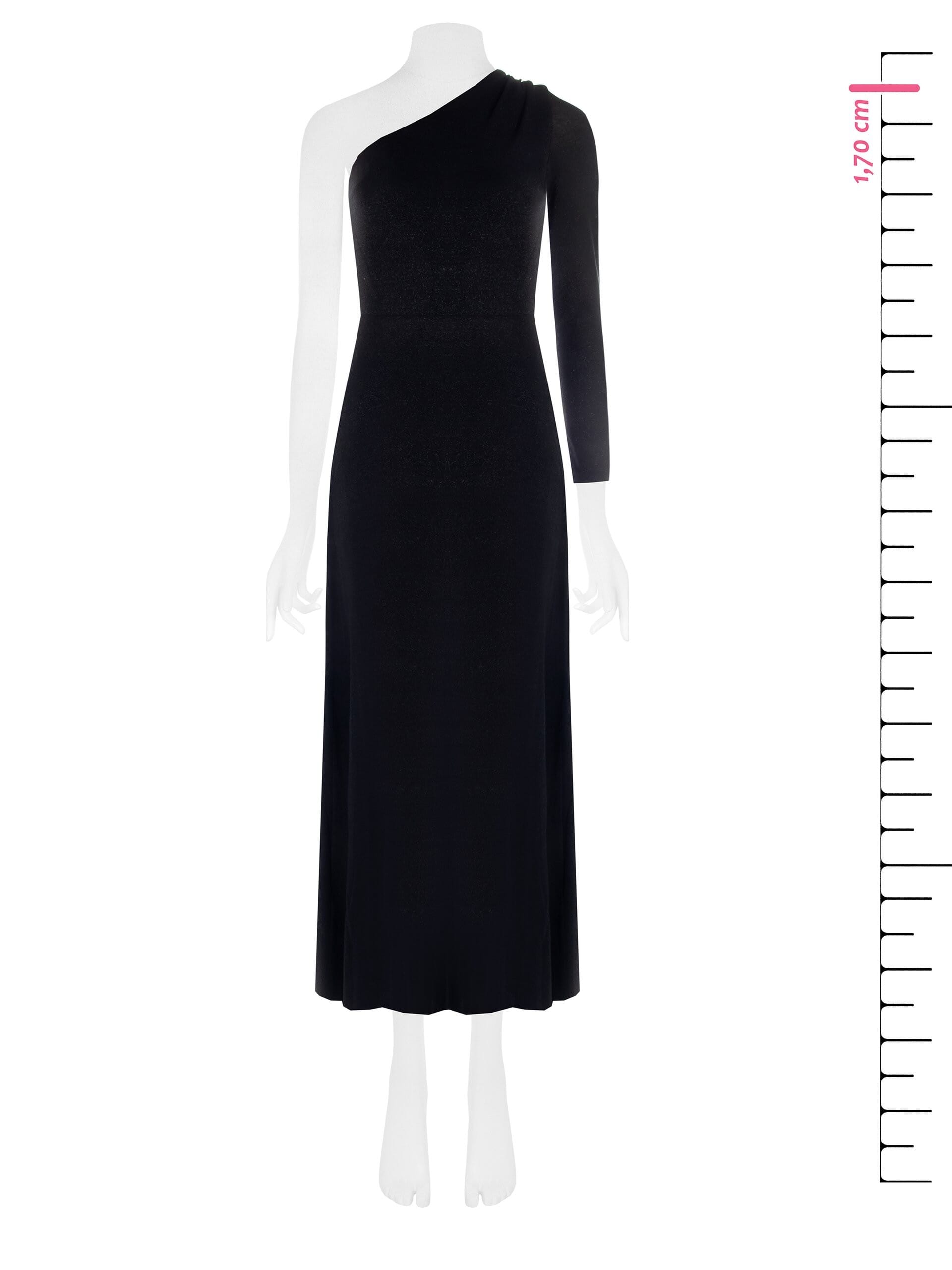 Abito Lungo Monospalla In Maglia Con Filato Lurex Effetto Glitter Rinascimento