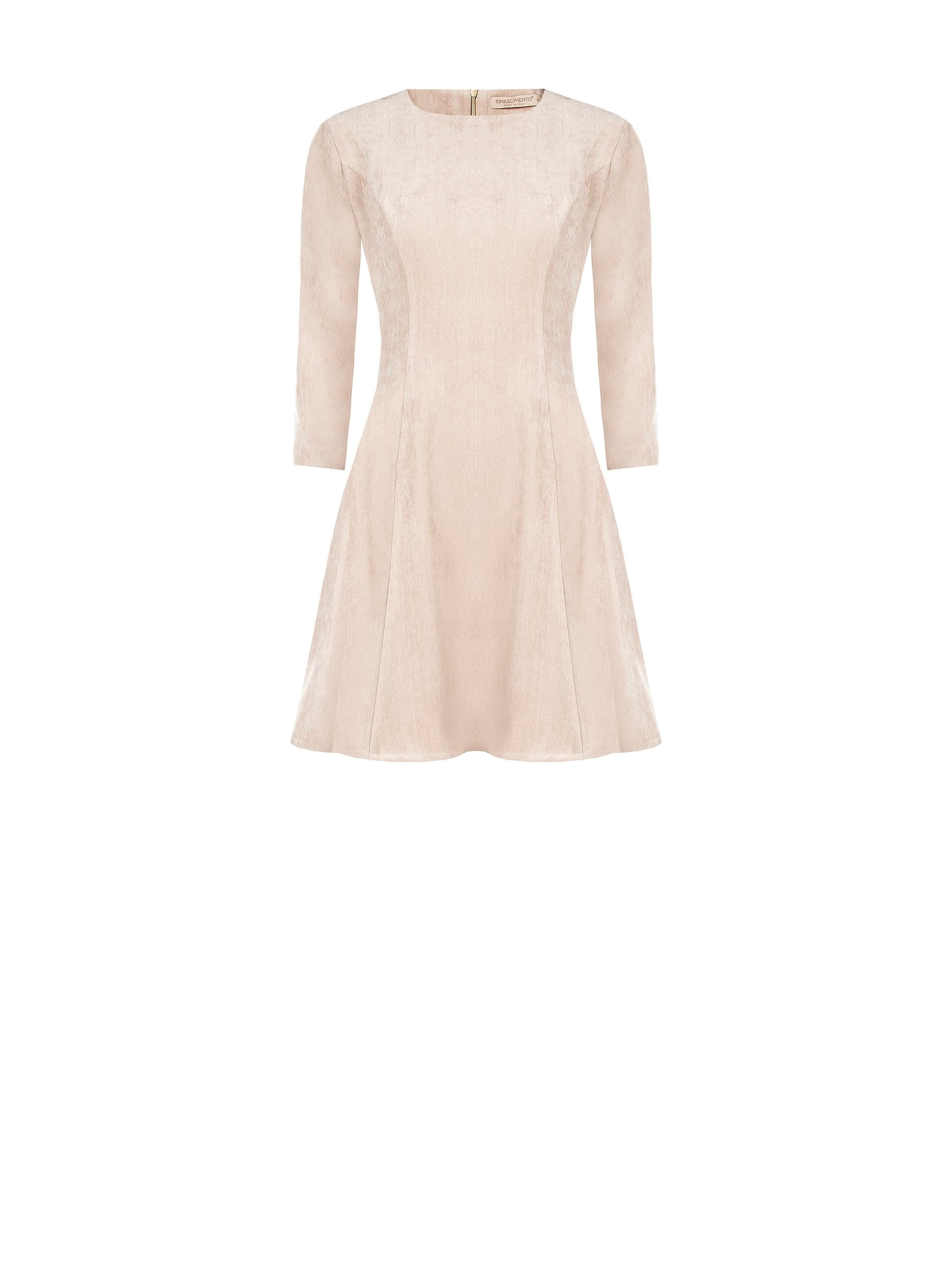 Abito Corto A Ruota In Velluto Con Maniche A 3/4 E Spalline Rinascimento