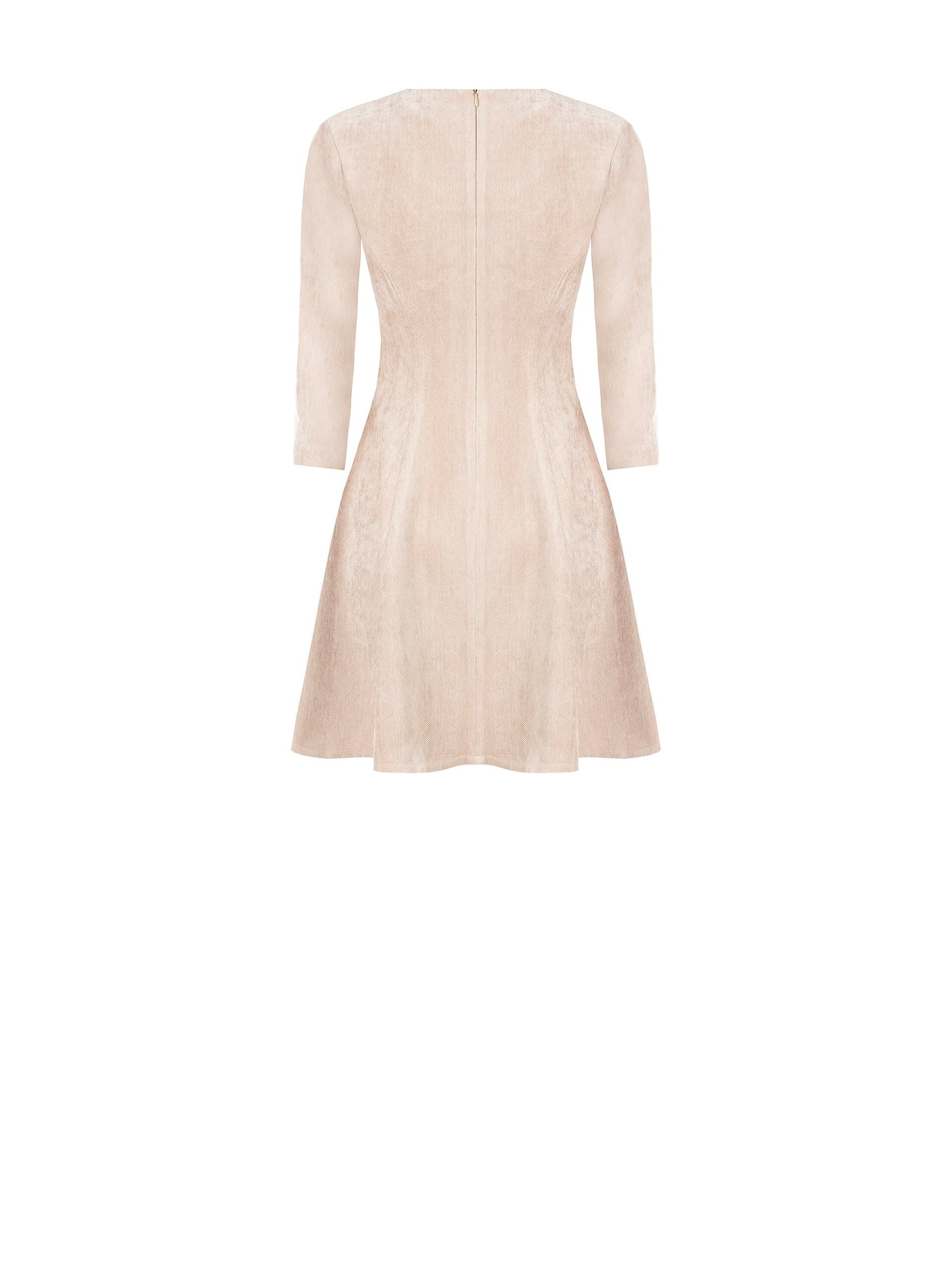 Abito Corto A Ruota In Velluto Con Maniche A 3/4 E Spalline Rinascimento