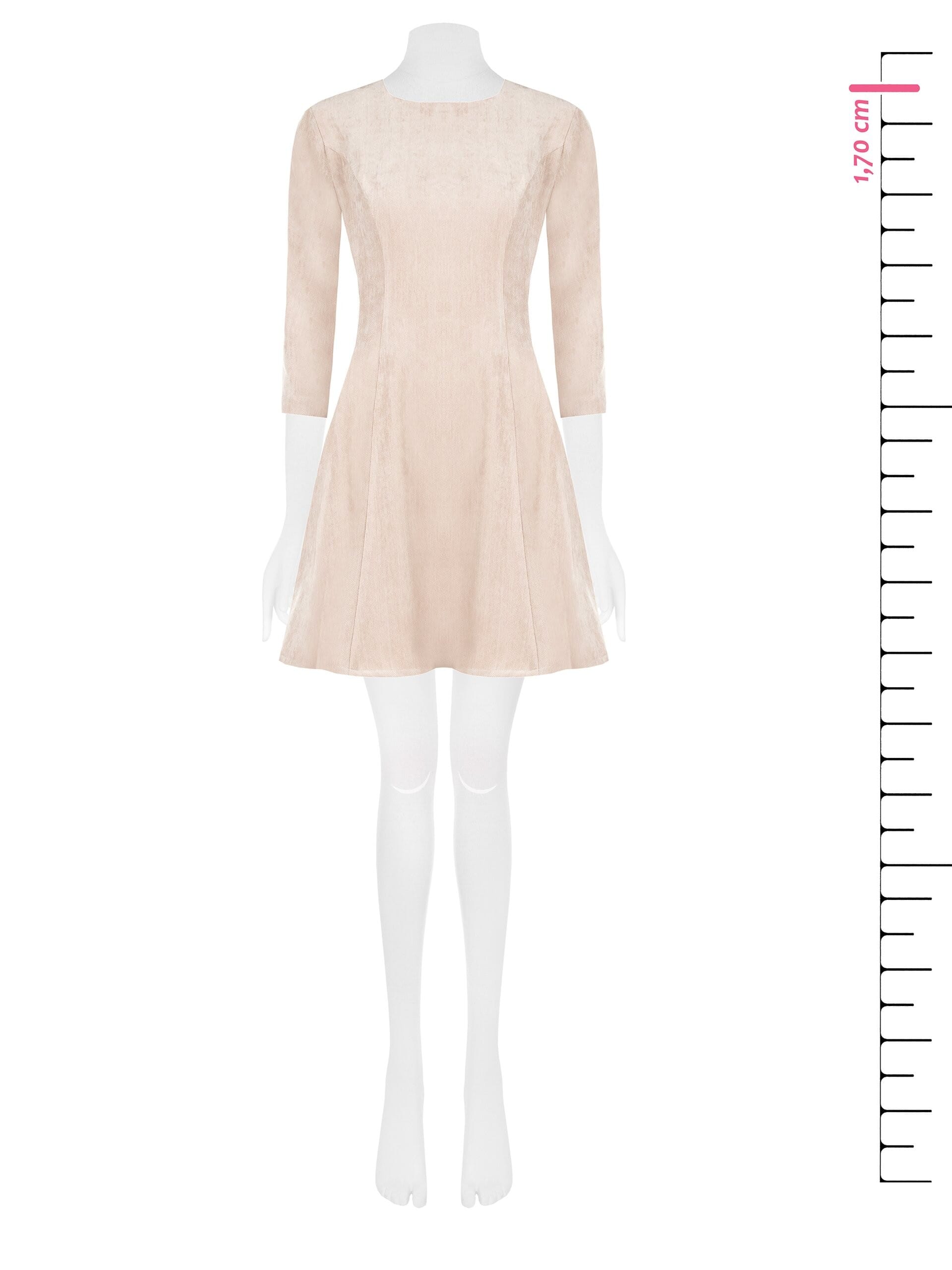 Abito Corto A Ruota In Velluto Con Maniche A 3/4 E Spalline Rinascimento