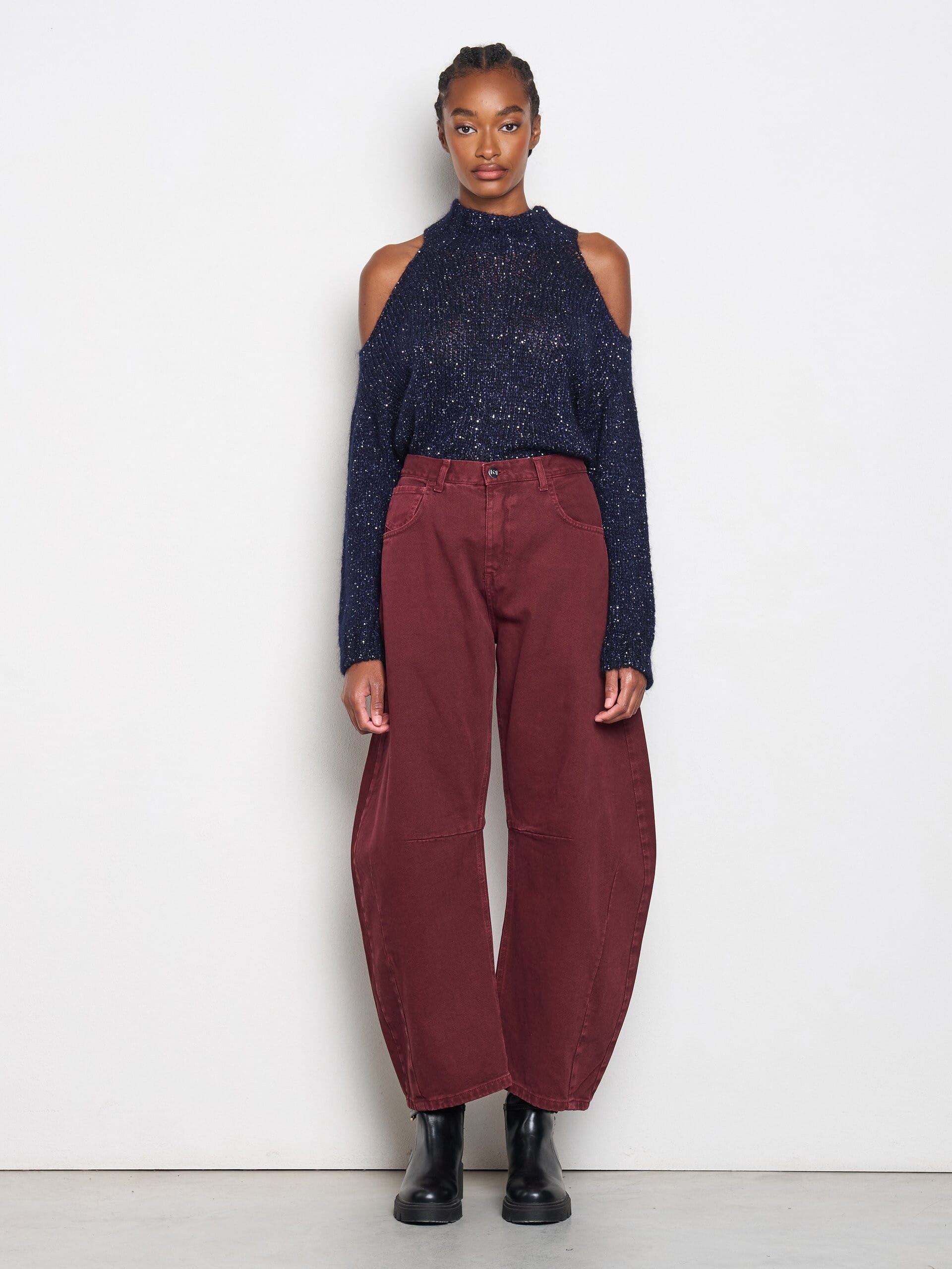 Jeans Balloon Con Targhetta Logo Su Tasca Dietro Rinascimento