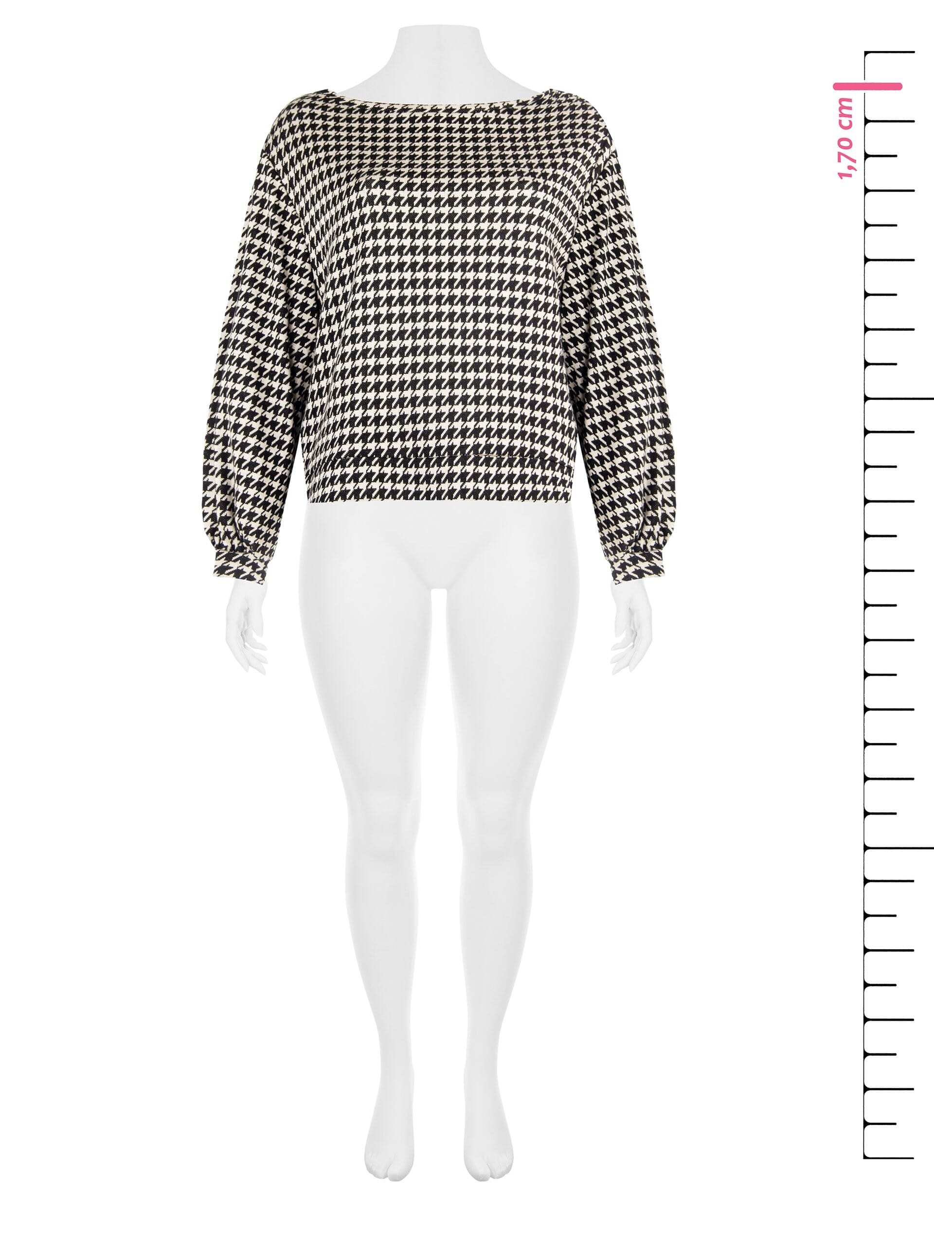 Blusa Curvy Ampia In Maglia A Pied De Poule Rinascimento Curvy