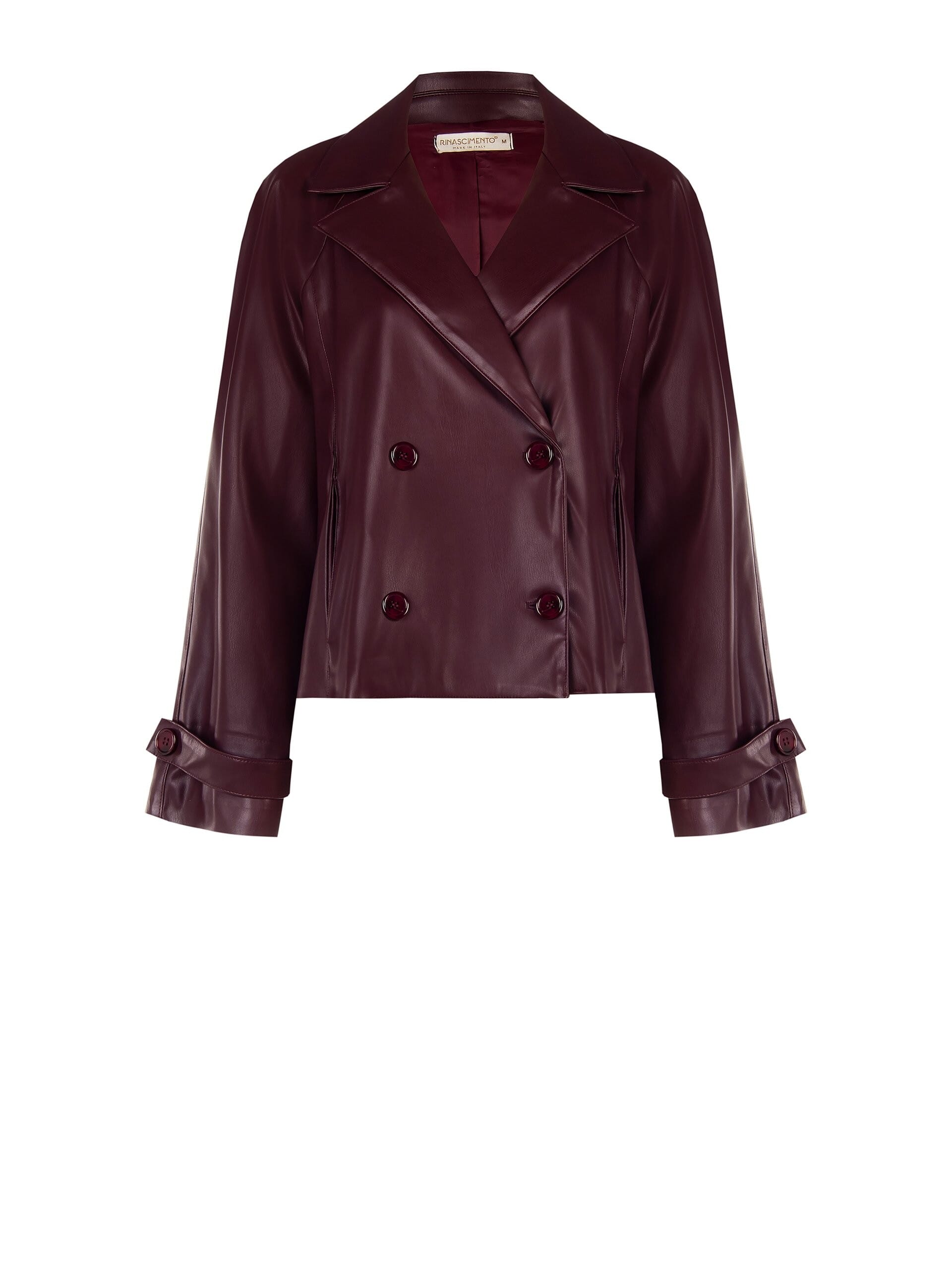 Giubbotto Corto Doppiopetto Ampio In Similpelle Rinascimento