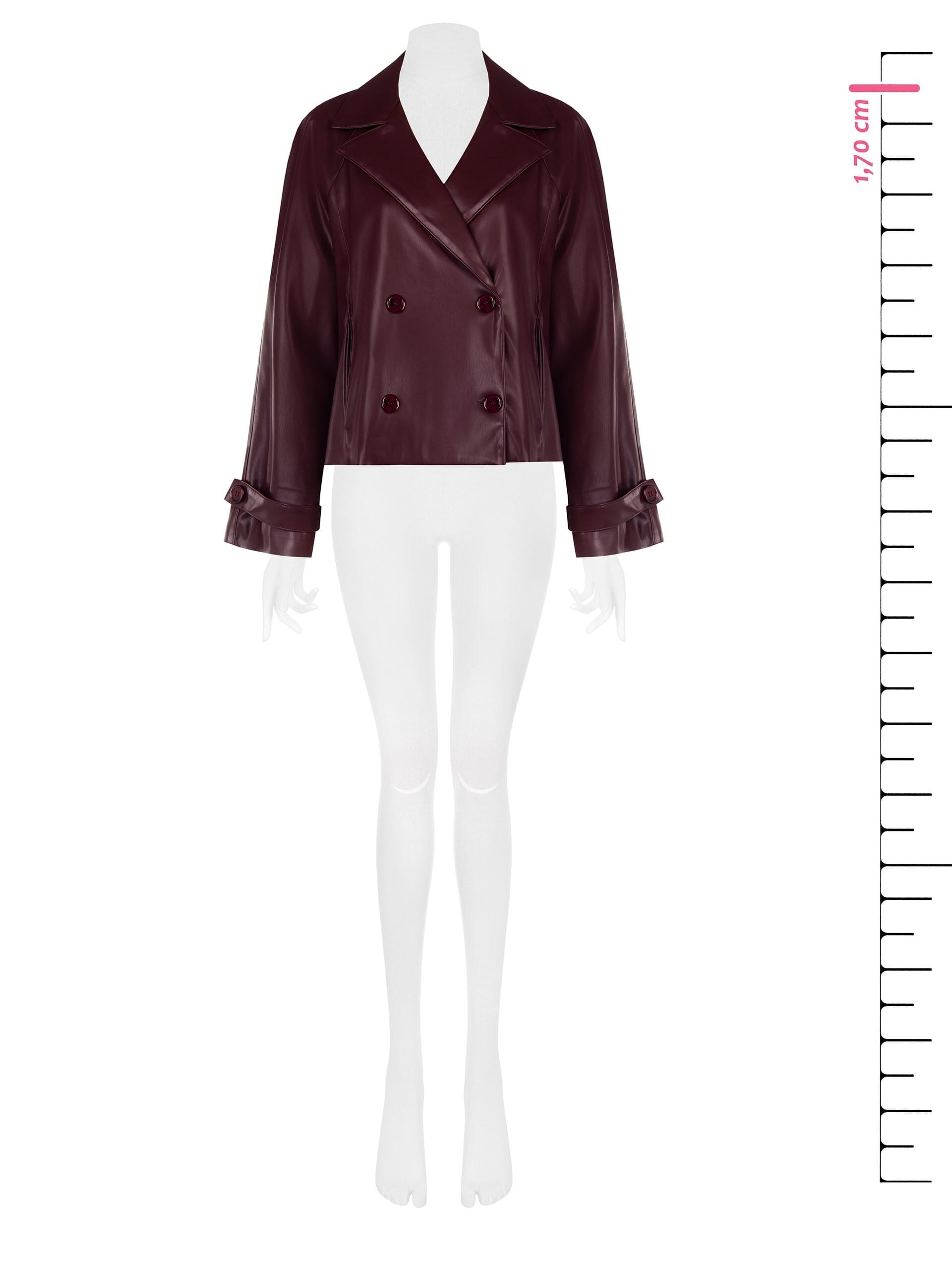 Giubbotto Corto Doppiopetto Ampio In Similpelle Rinascimento