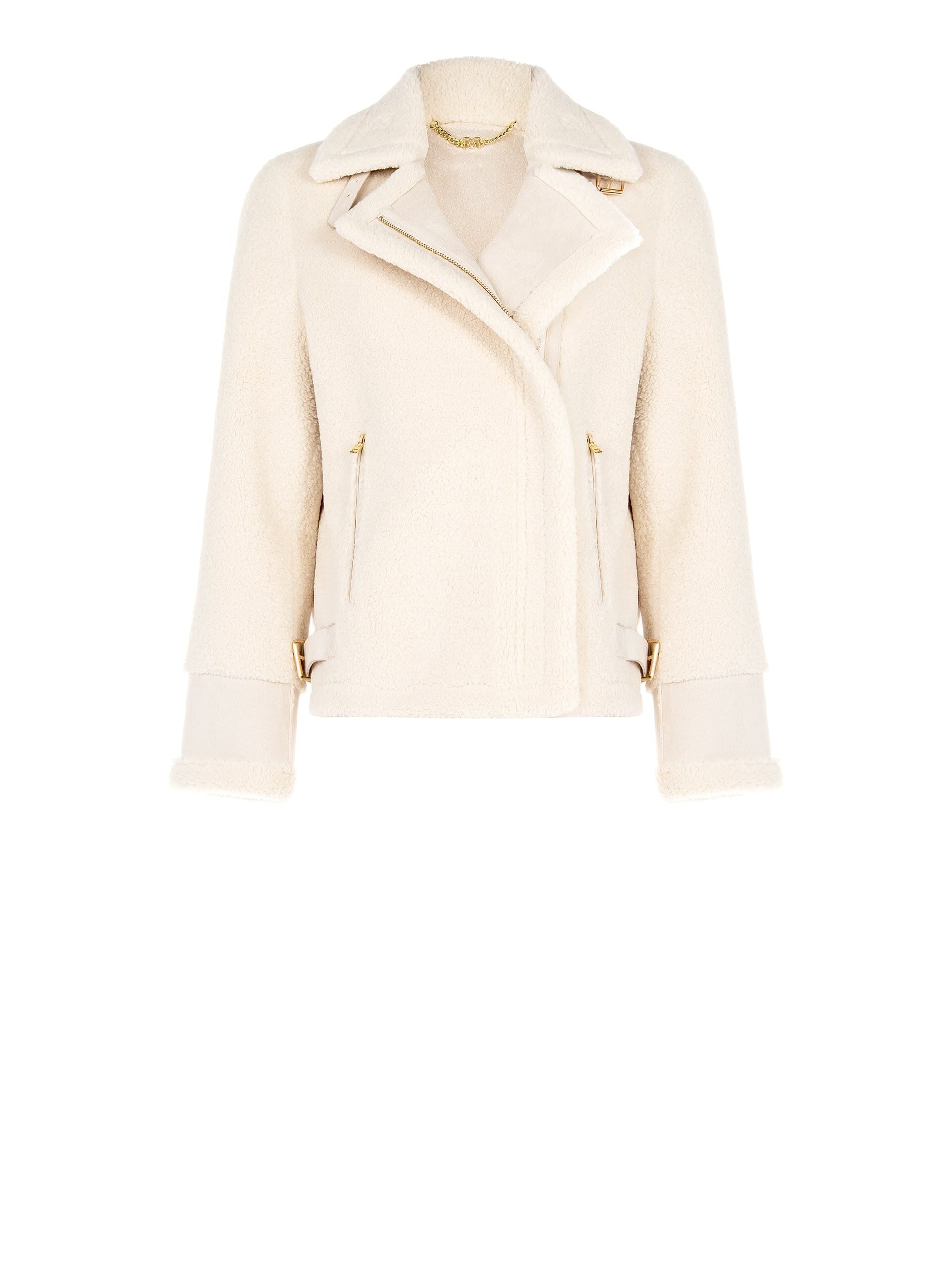 Cappotto Corto Stile Biker In Simil Montone Rinascimento