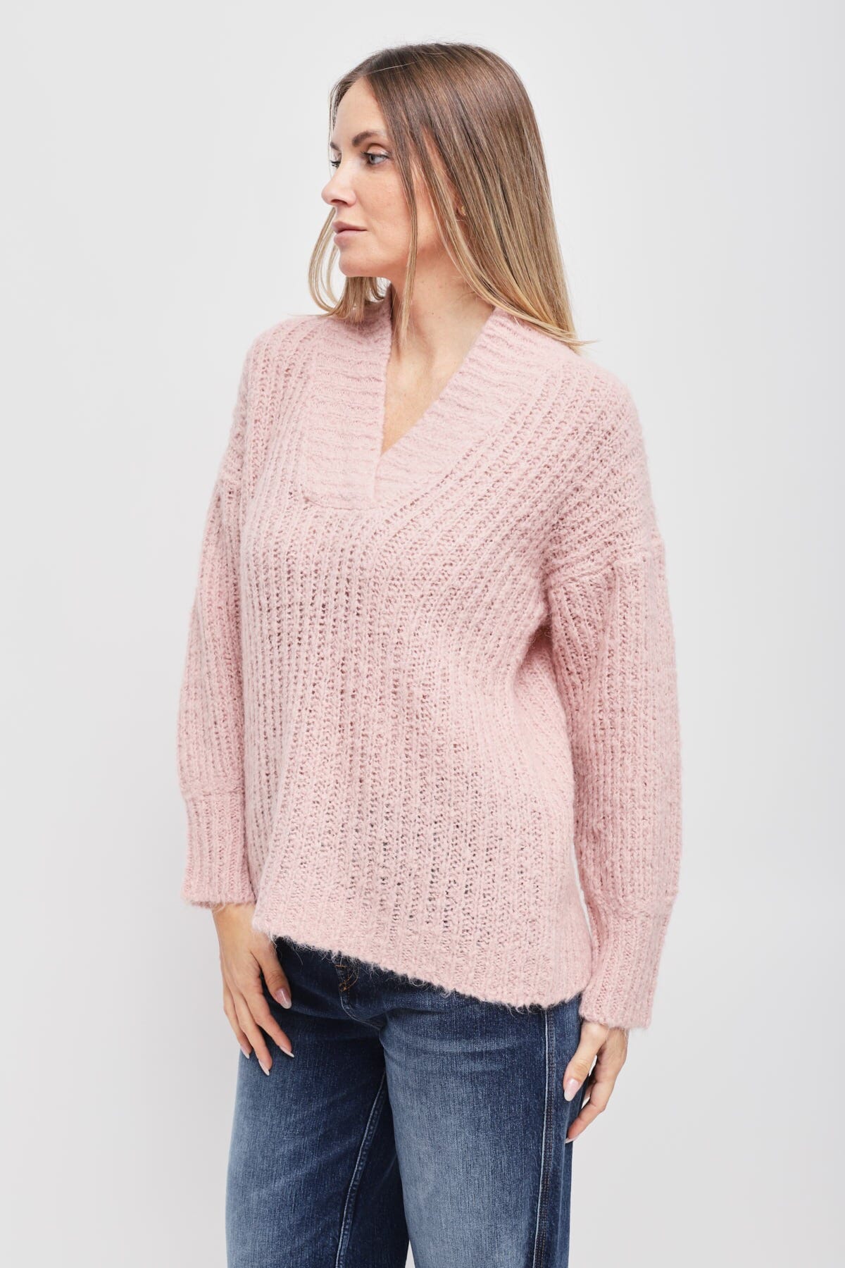 Maglia Mohair Con Scollo A V Maryley