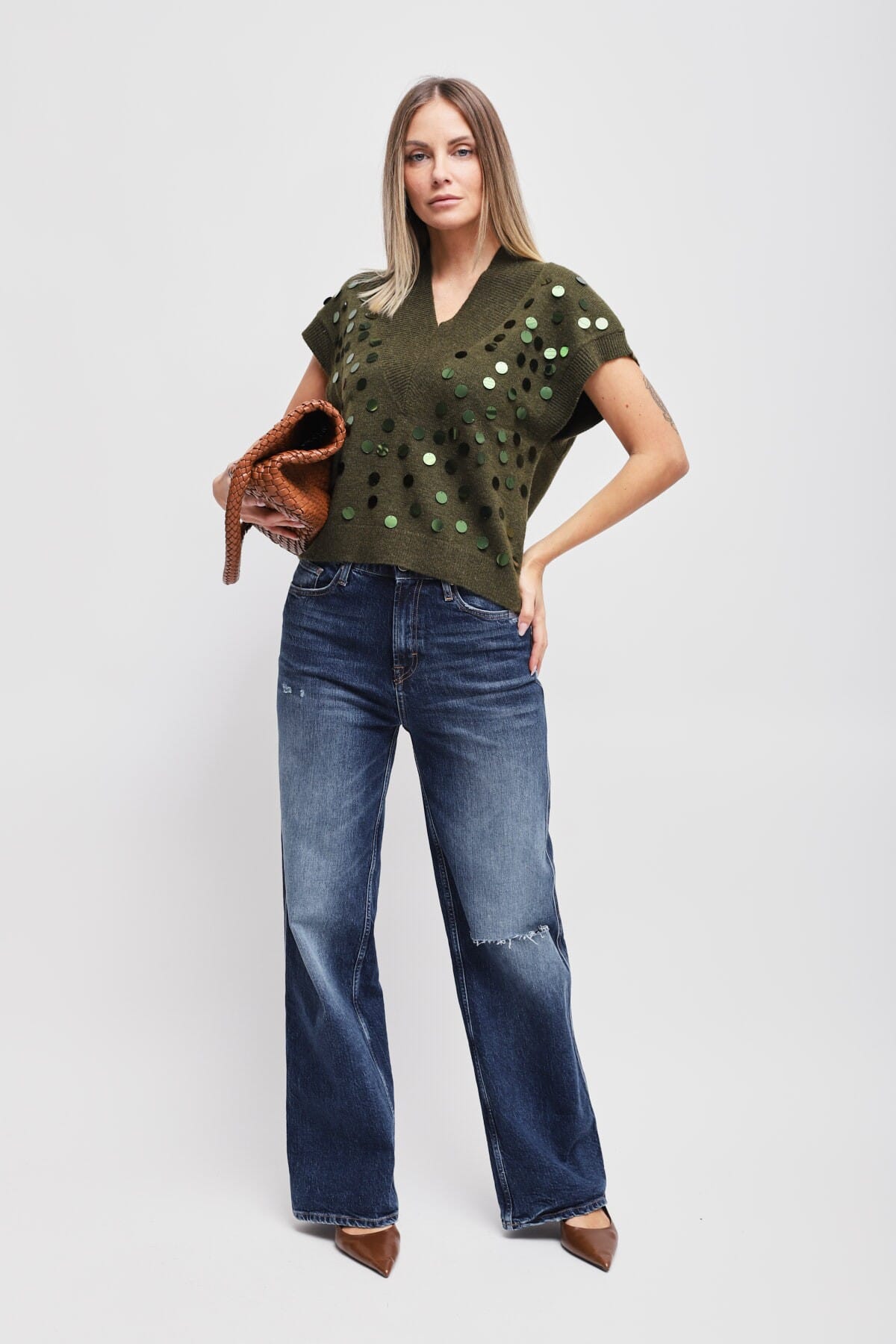 Maryley Sleeveless T-Shirt With Sequins