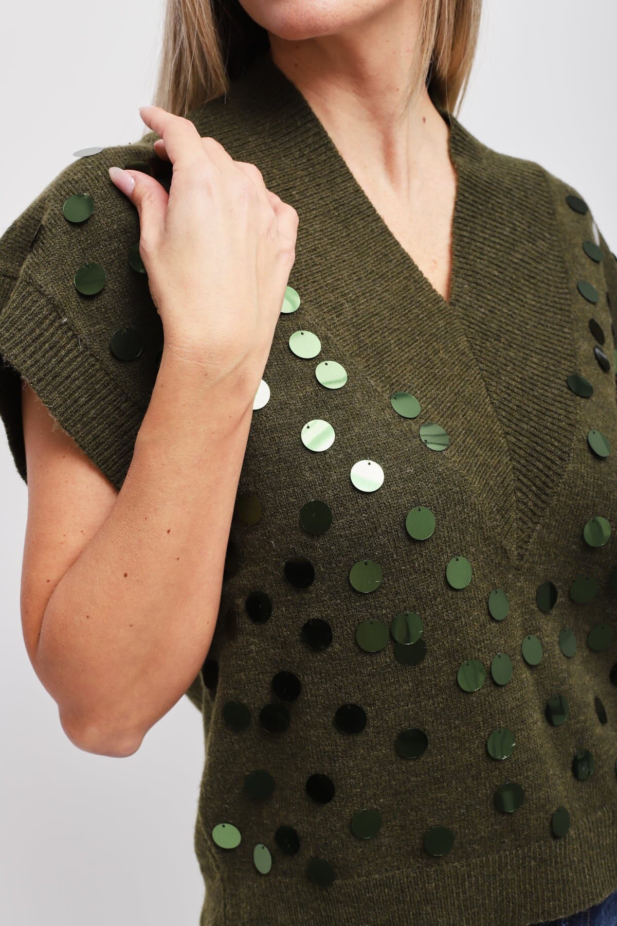 Maryley Sleeveless T-Shirt With Sequins