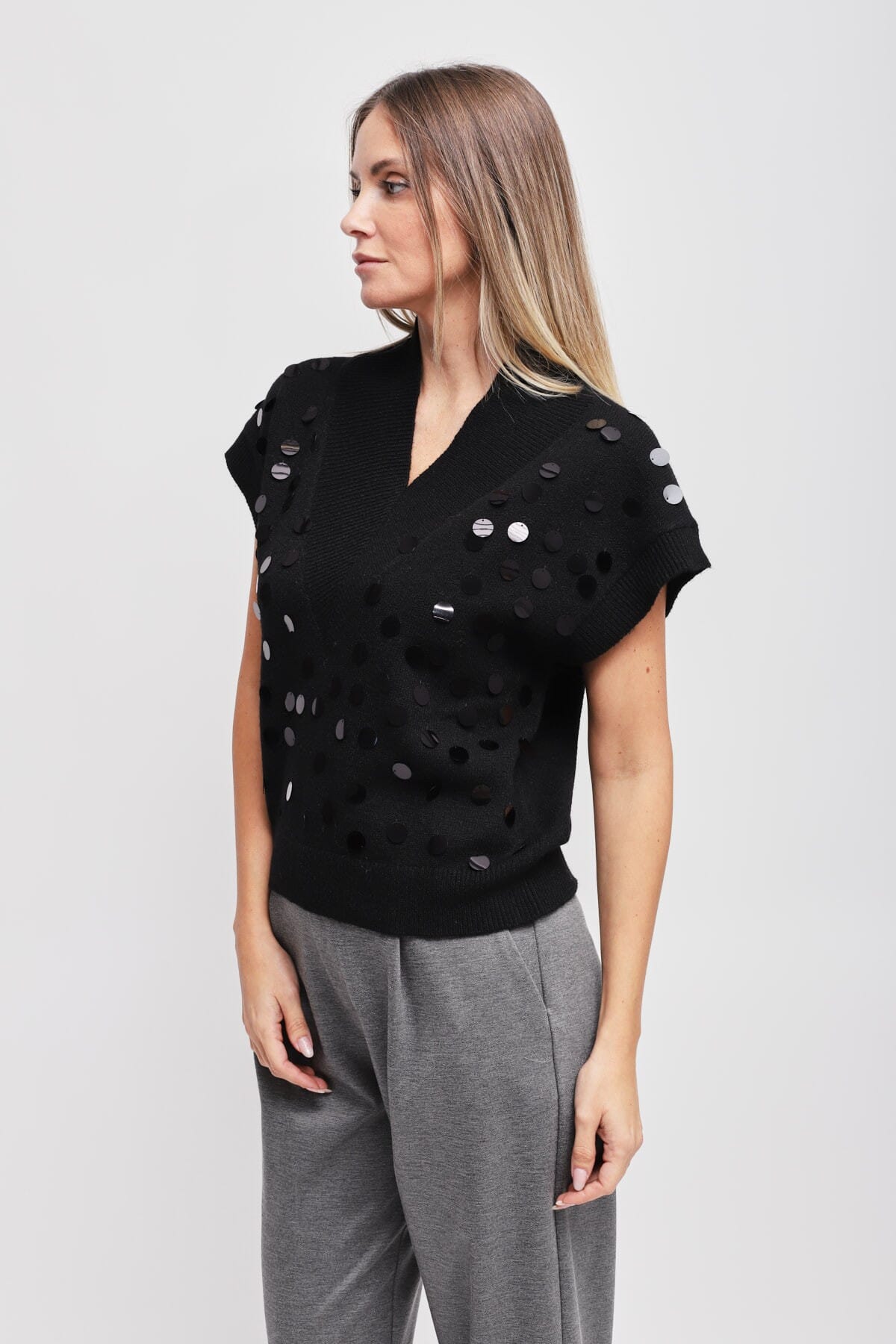 Maryley Sleeveless T-Shirt With Sequins