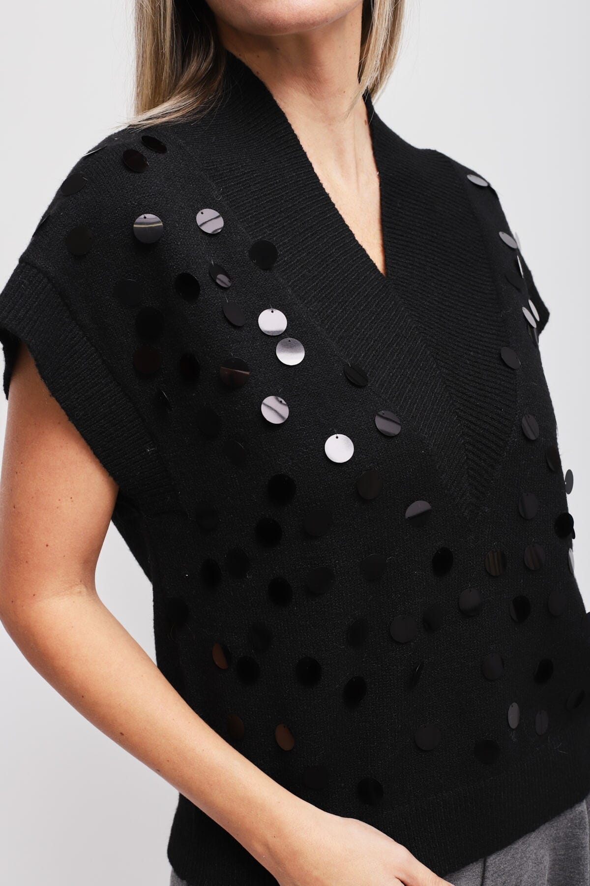 Maryley Sleeveless T-Shirt With Sequins