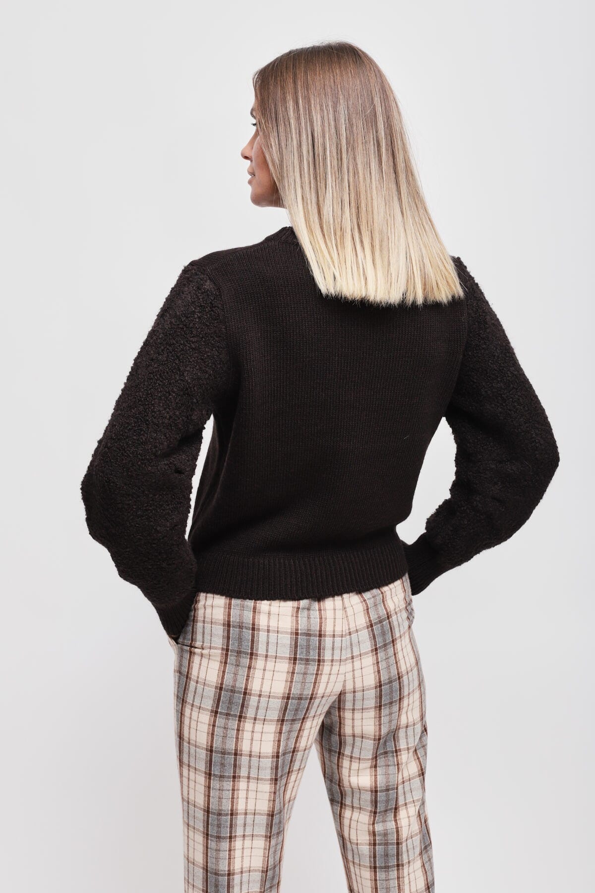 Maryley Sweater With Bouclé Sleeves
