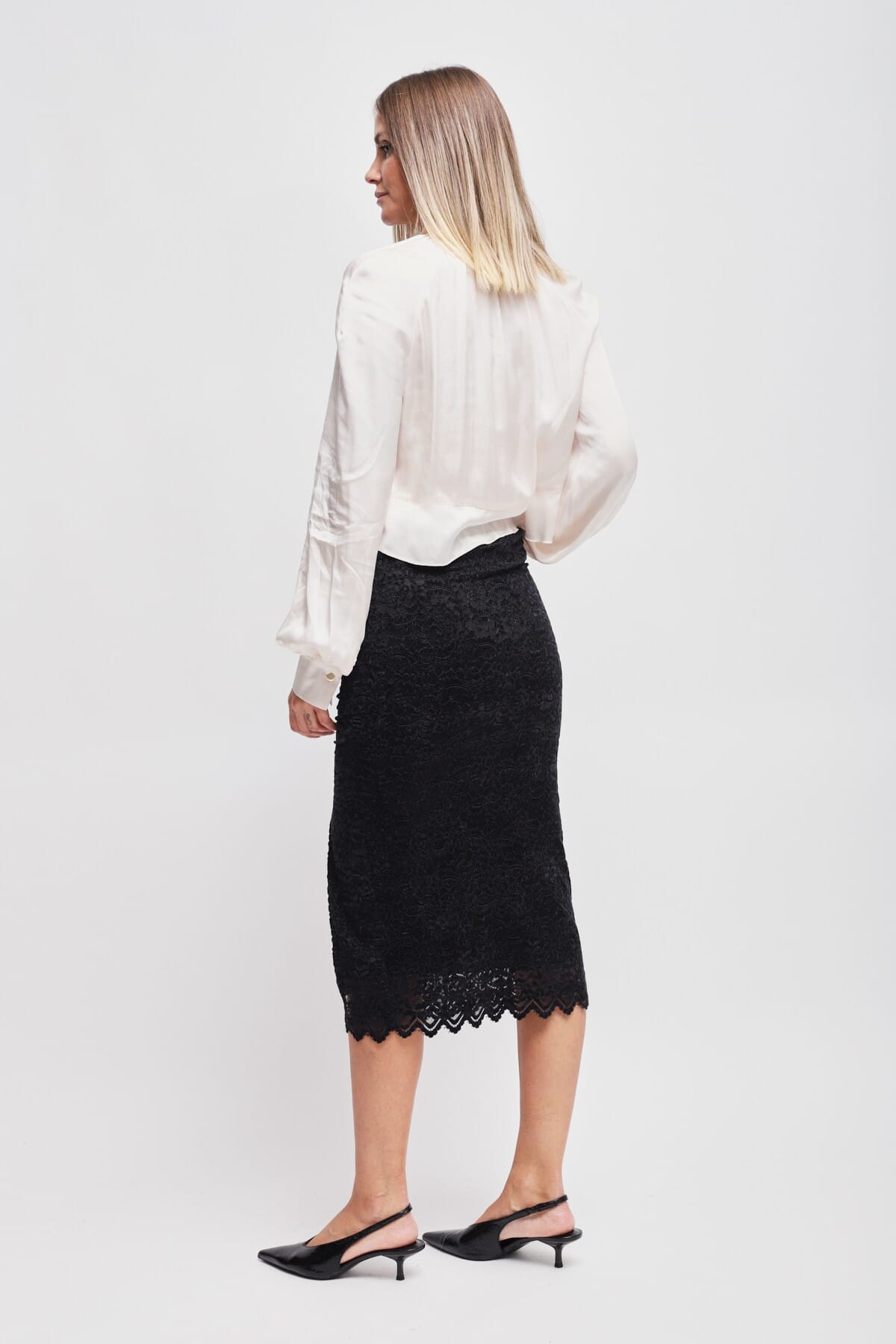 Gonna In Pizzo Con Drappeggio E Spacco Maryley