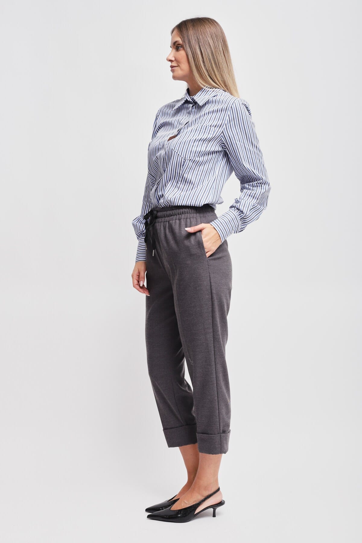 Pantaloni Con Coulisse E Risvolto Maryley