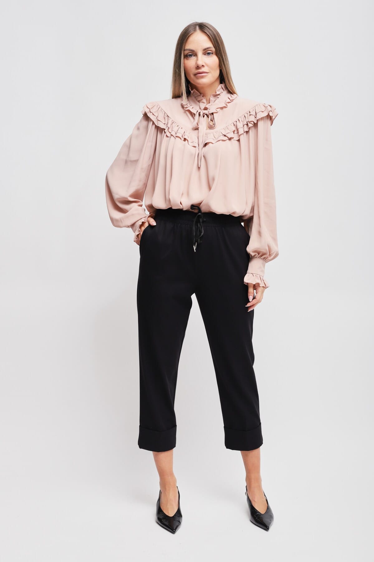 Pantaloni Con Coulisse E Risvolto Maryley